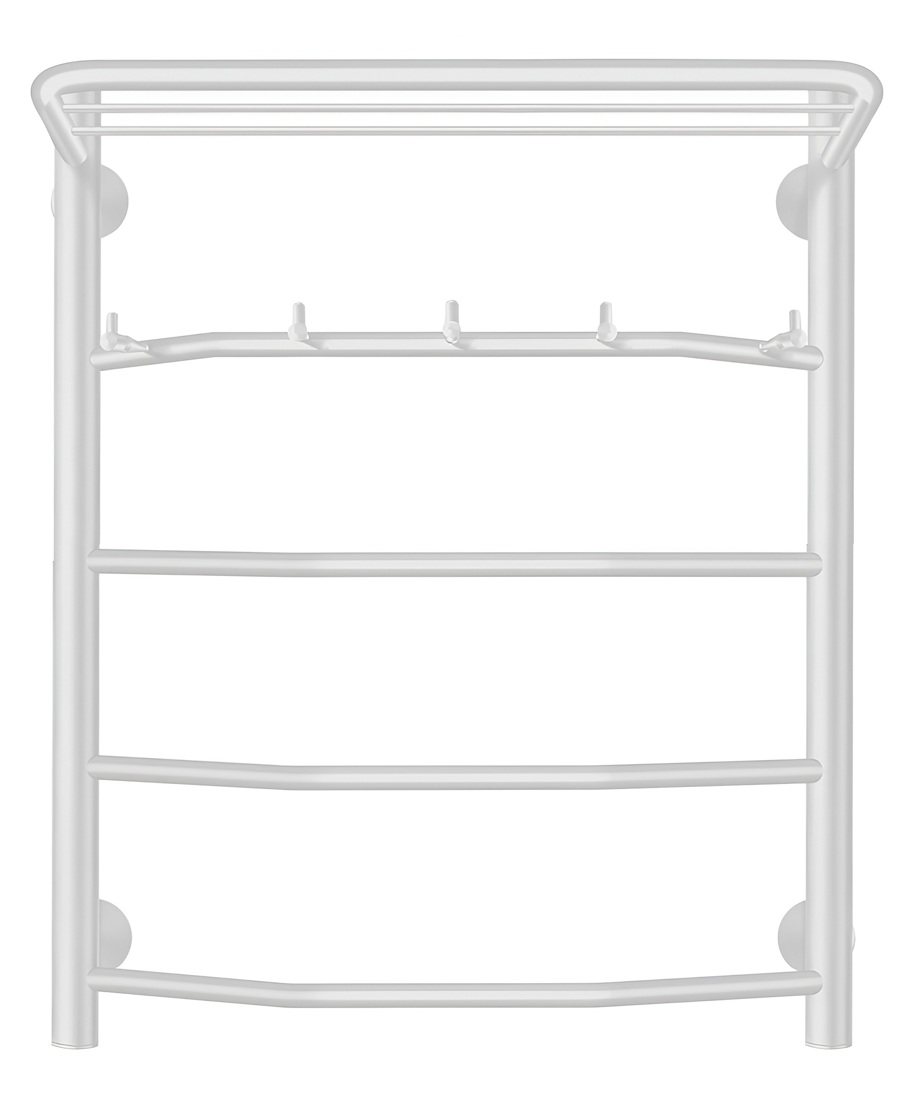 Изображение товара Полотенцесушитель водяной с полкой лесенка Secado Агата 1 ксп 600x600 мм универсальная подводка нержавеющая сталь белый матовый