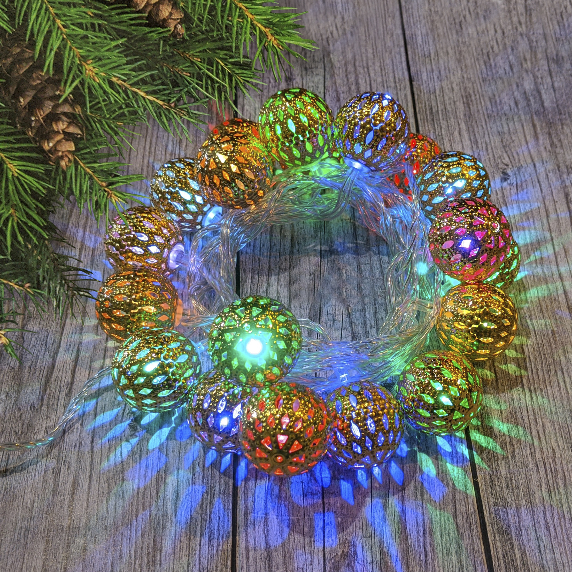 Изображение товара Электрогирлянда комнатная Нить 5.5м 20 ламп разноцветный свет