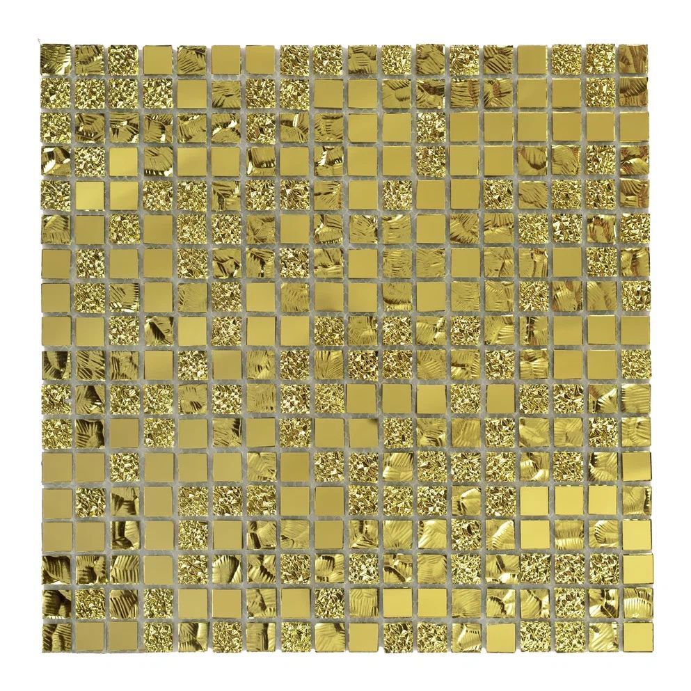 Изображение товара Мозаика стеклянная зеркальная КЕРАМОГРАД А1506_20 30x30 см серый серебристый