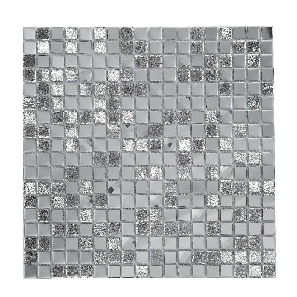Изображение товара Мозаика стеклянная Керамоград А1501_10 30x30 см цвет серый/серебристый