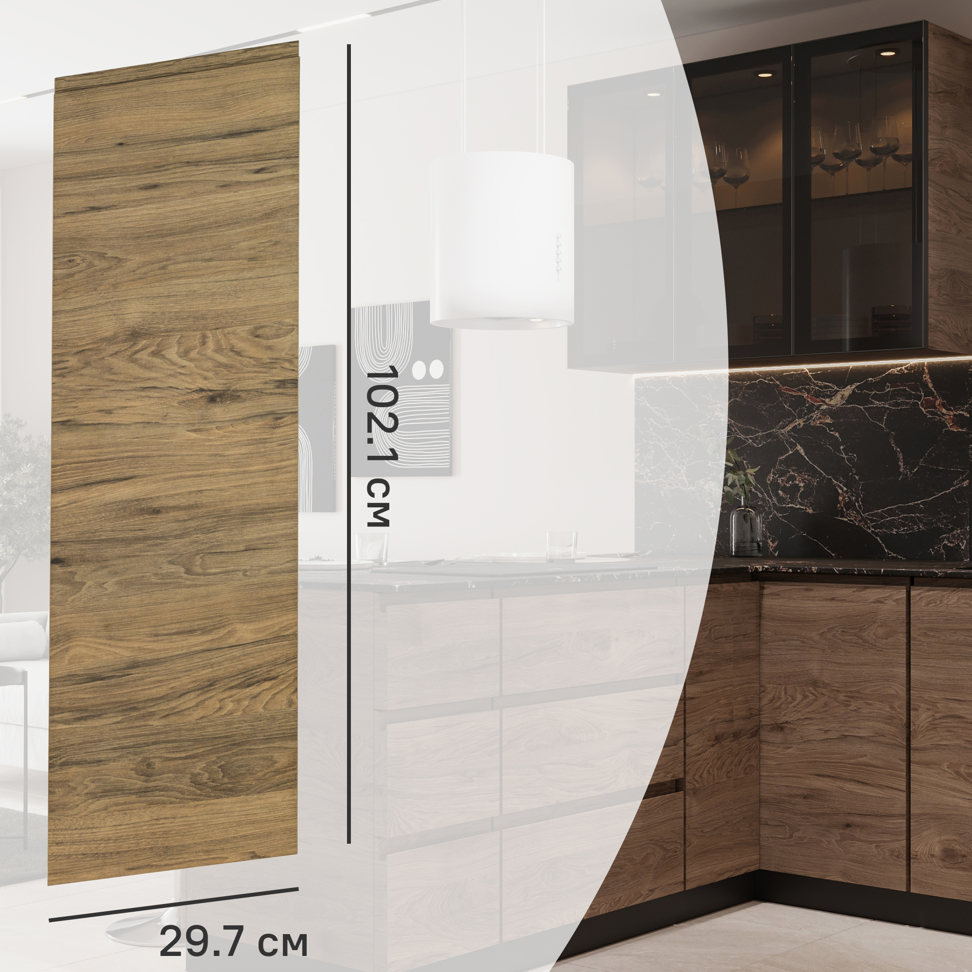 Изображение товара Фасад кухонного шкафа Токио DELINIA ID 29.7x102.1 см темное дерево