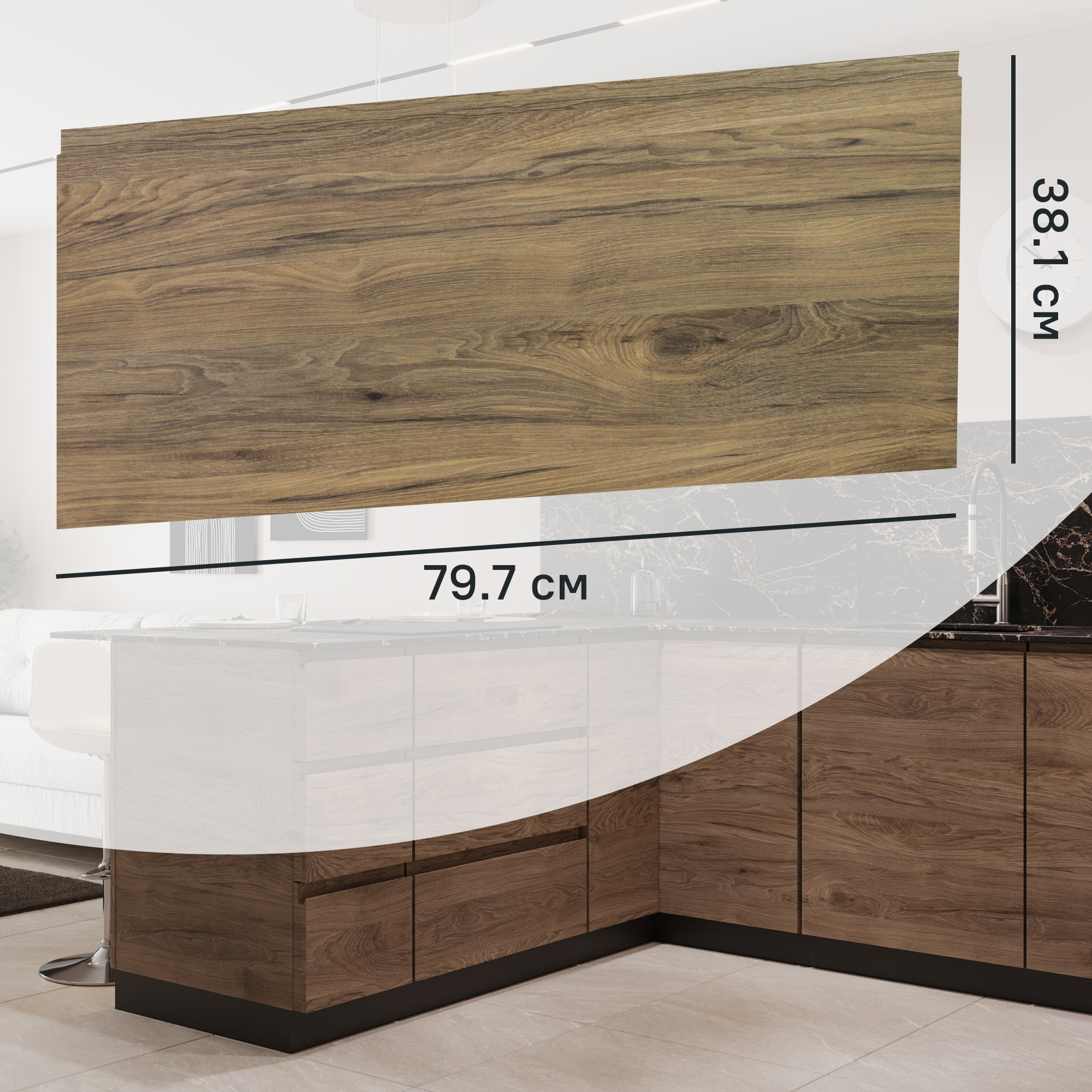 Изображение товара Фасад кухонного шкафа Токио 79.7x38.1 см DELINIA Меламин Темное дерево