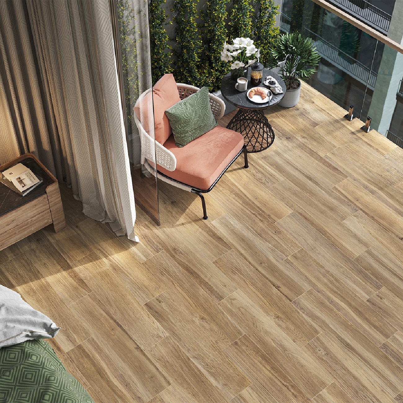 Изображение товара Глазурованный керамогранит Alma Ceramica Hampton GFA2090HMP40R 20x90 см 1.62 м² матовый цвет бежевый