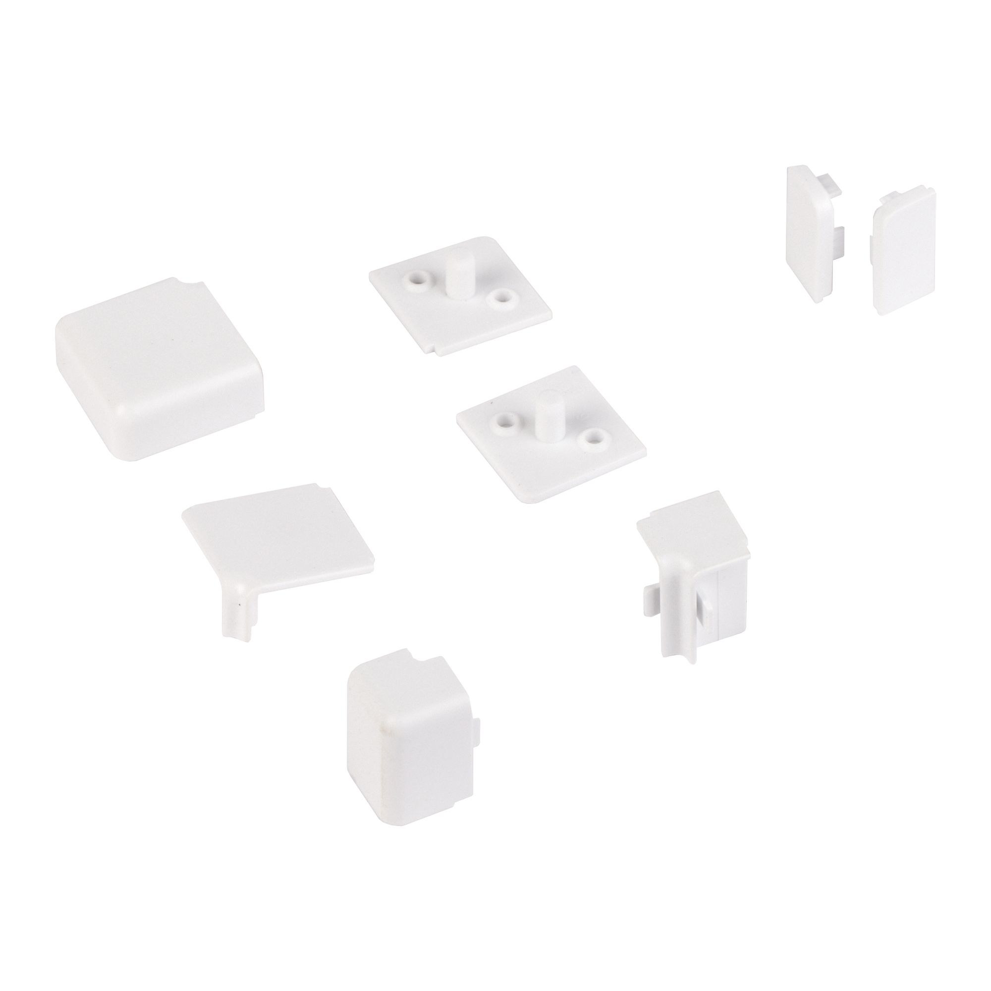 Изображение товара Комплект заглушек для кухонного плинтуса Квадро белый 8 шт