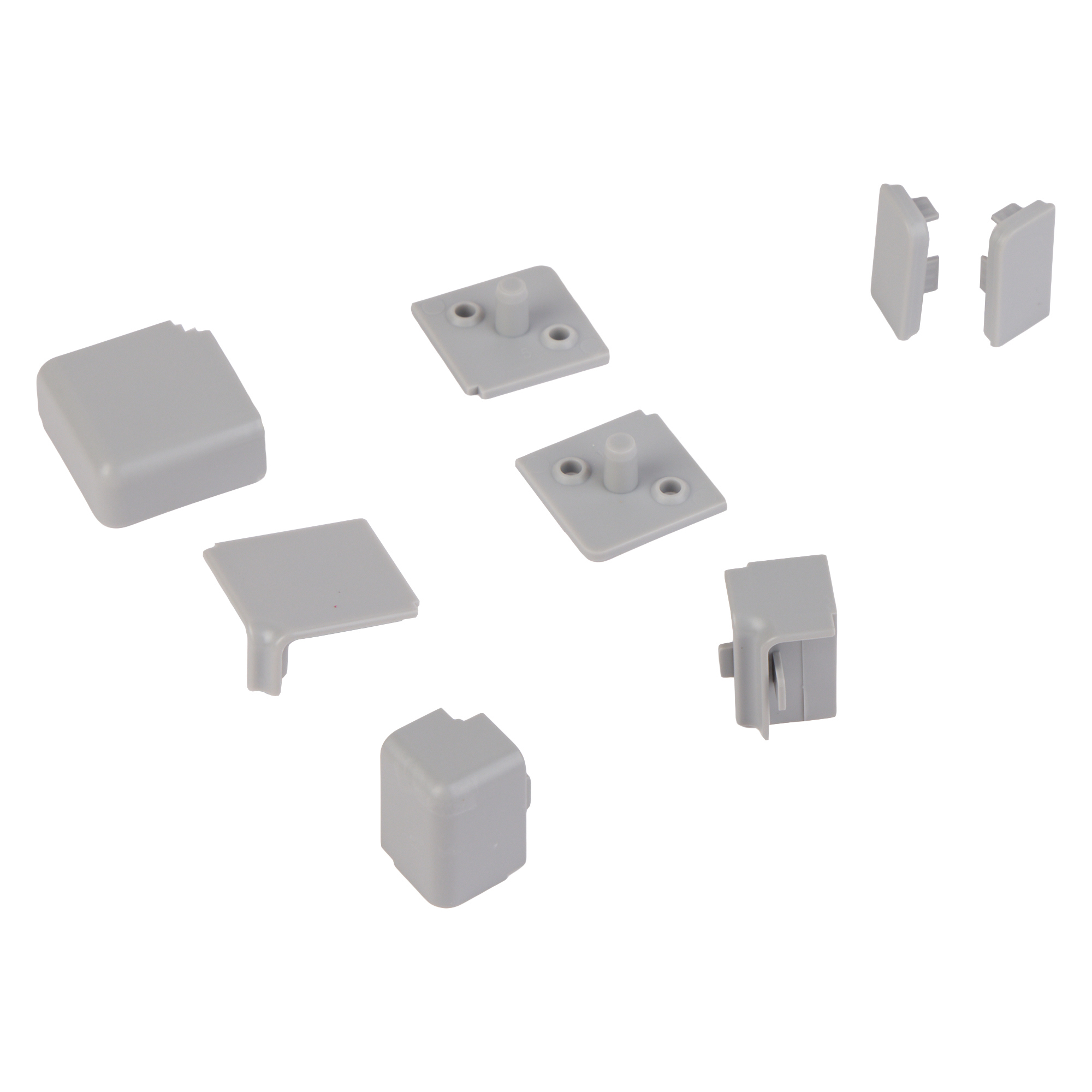 Изображение товара Комплект заглушек для кухонного плинтуса Квадро цвет серый