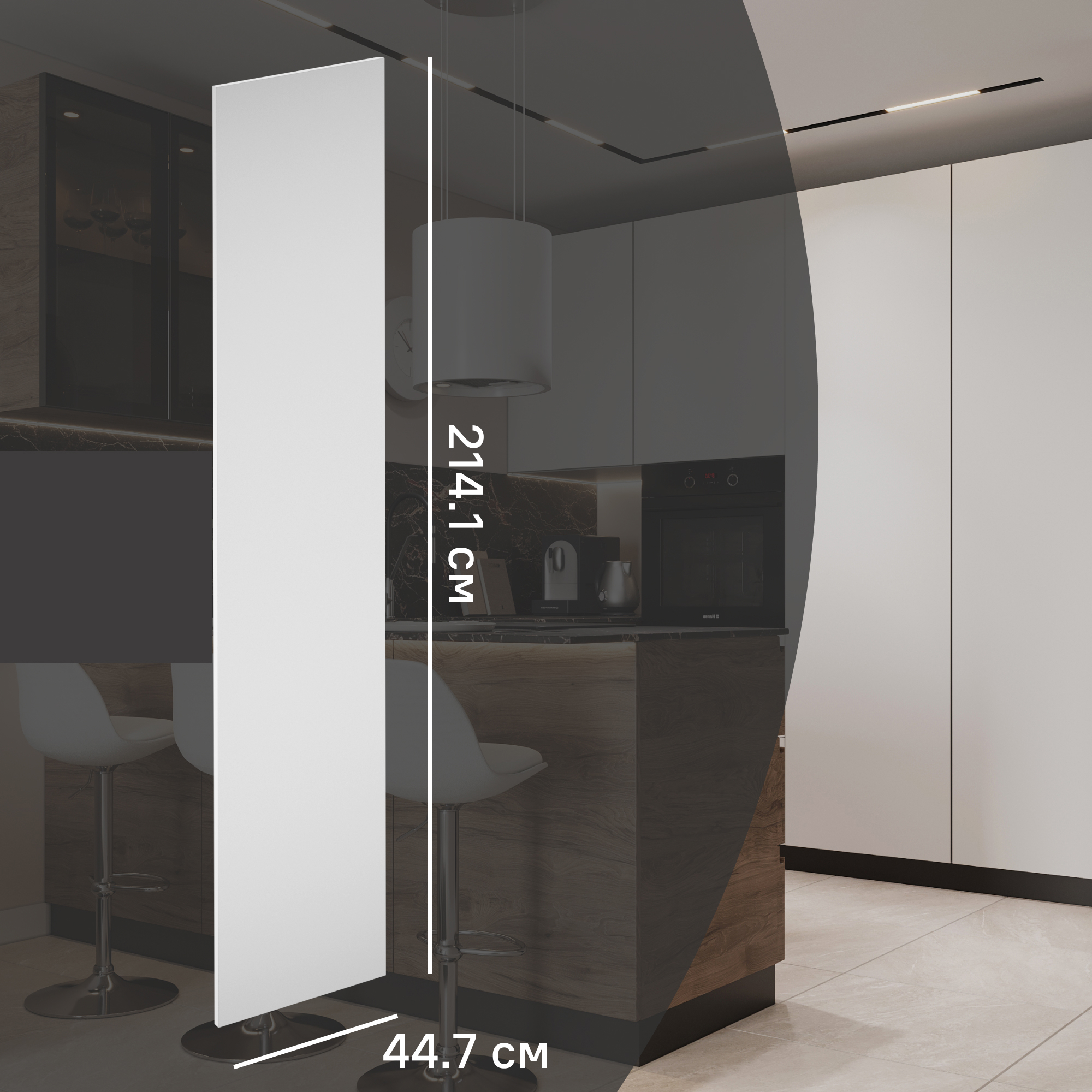 Изображение товара Фасад кухонного шкафа София 44.7x214.1 см DELINIA ID белый матовый