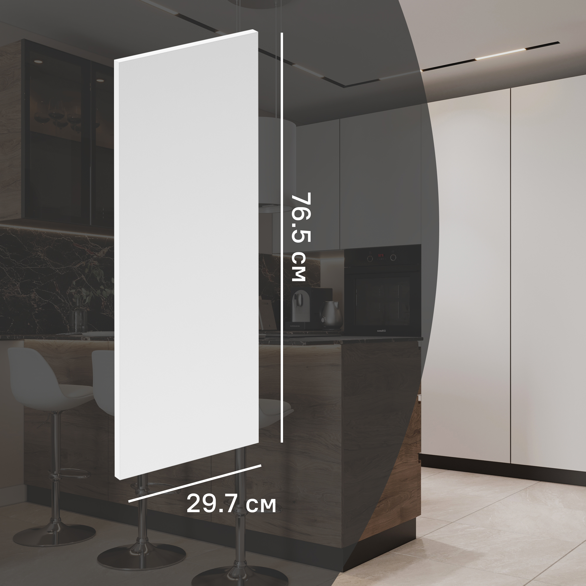 Изображение товара Фасад кухонного шкафа София 29.7x76.5 см Белый ЛДСП матовое покрытие