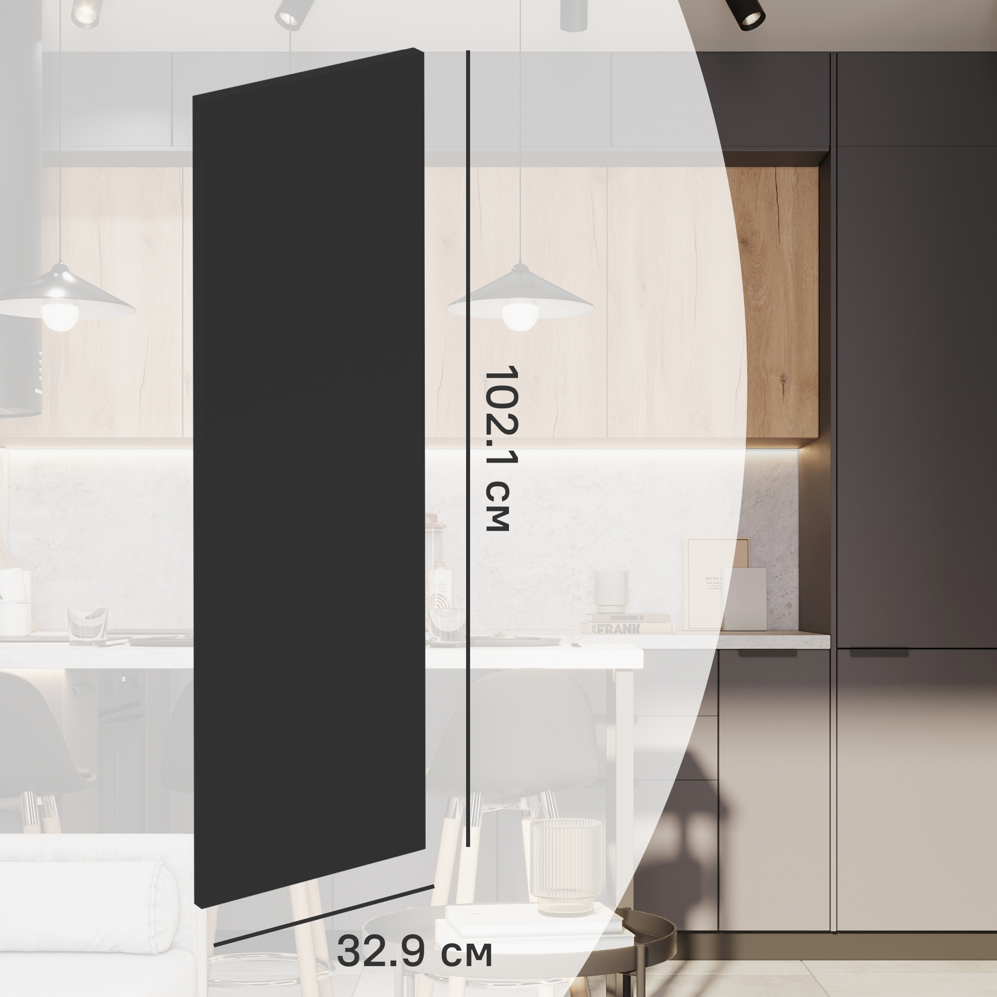 Изображение товара Фасад кухонного шкафа София 102.1x32.9 см серый ЛДСП полимер ПЭТ безопасное качество