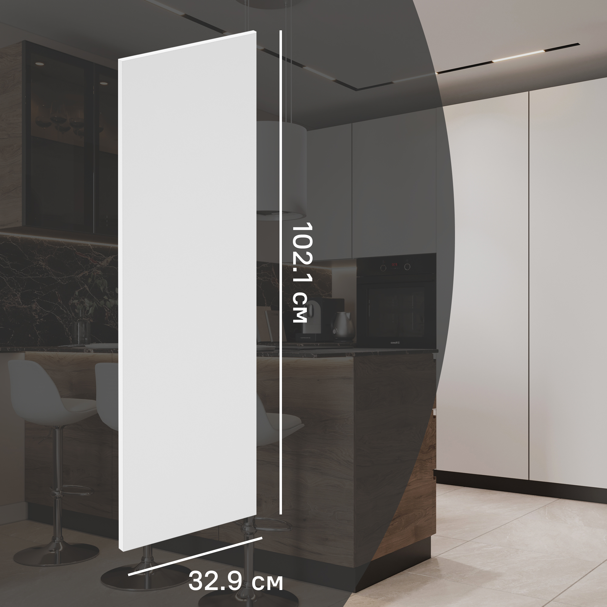 Изображение товара Фасад кухонного шкафа София 102.1x32.9 см KONSENSA ЛДСП белый матовый