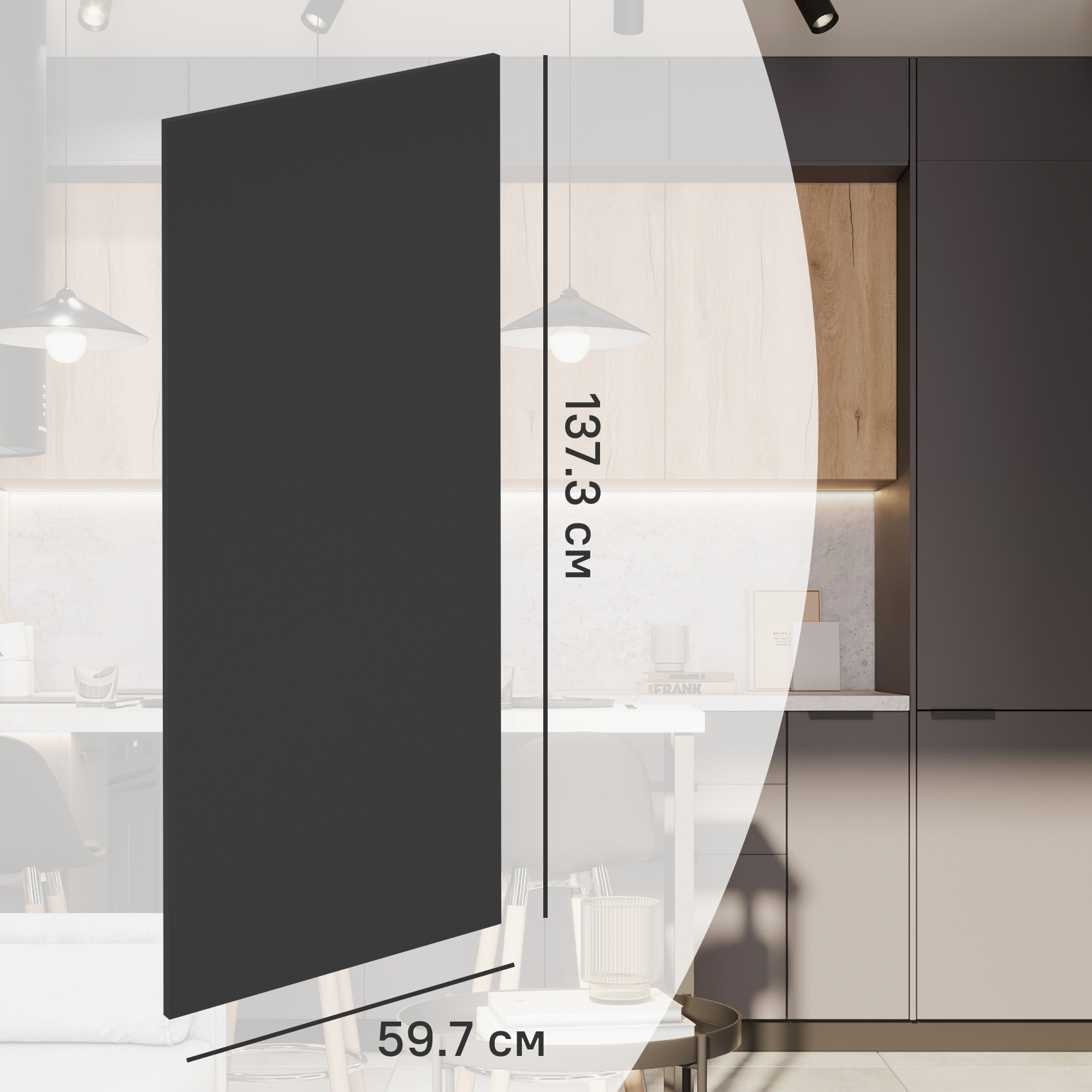 Изображение товара Фасад кухонного шкафа София 59.7x137.7 см KONSENSA ЛДСП цвет серый