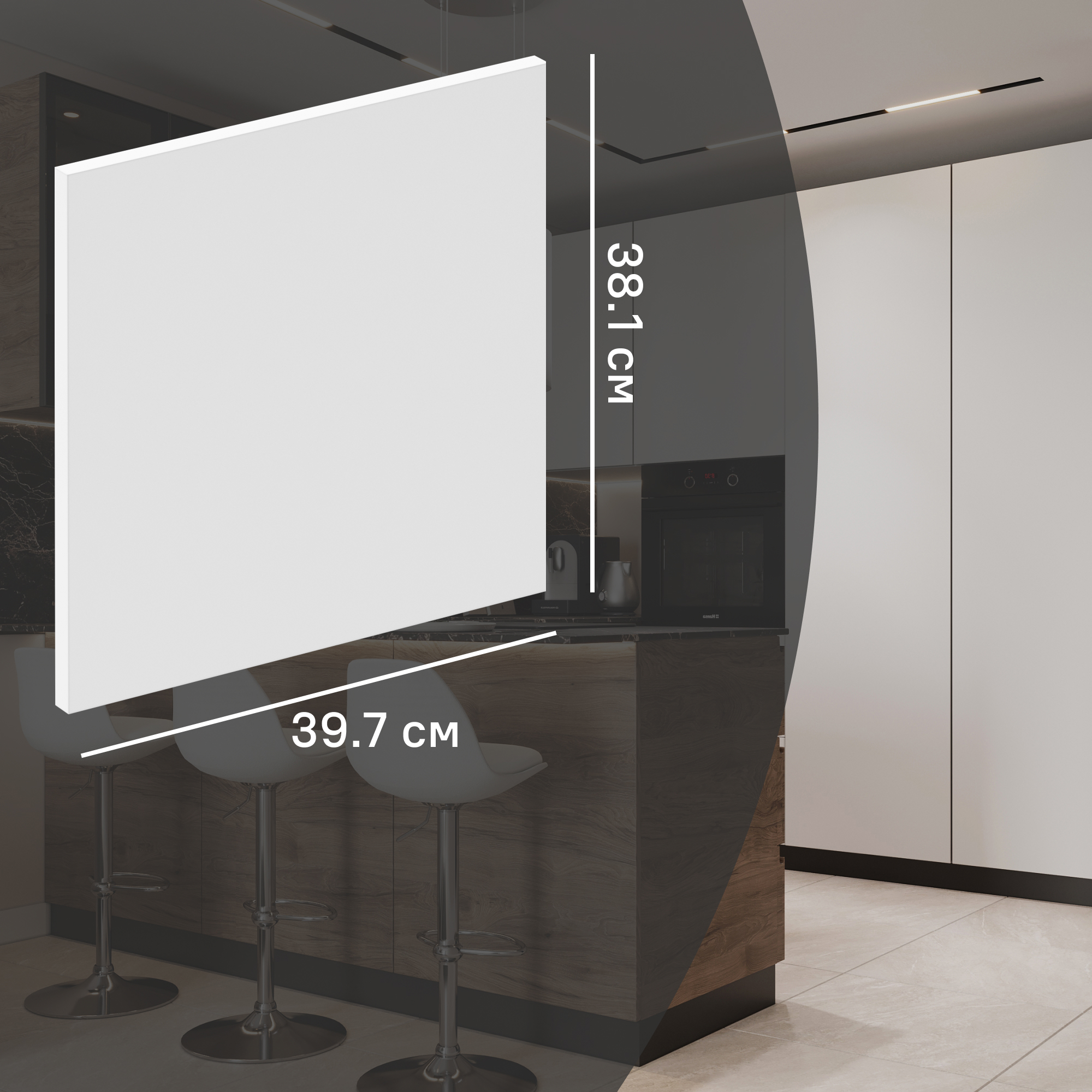 Изображение товара Фасад для выдвижного ящика София 38.1x39.7 см КОНСЕНСА ЛДСП белый