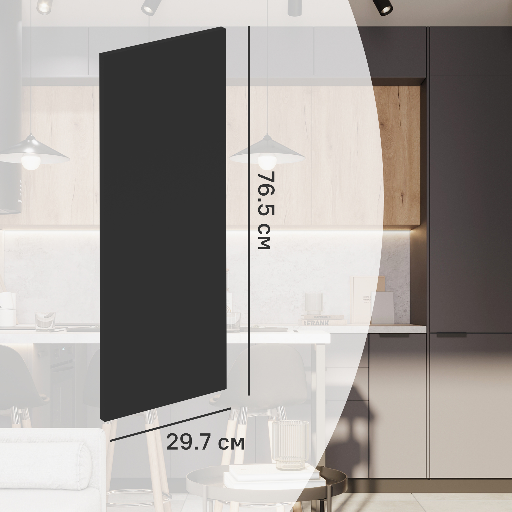 Изображение товара Фасад кухонного шкафа София 29.7x76.5  см DELINIA ID ЛДСП цвет серый