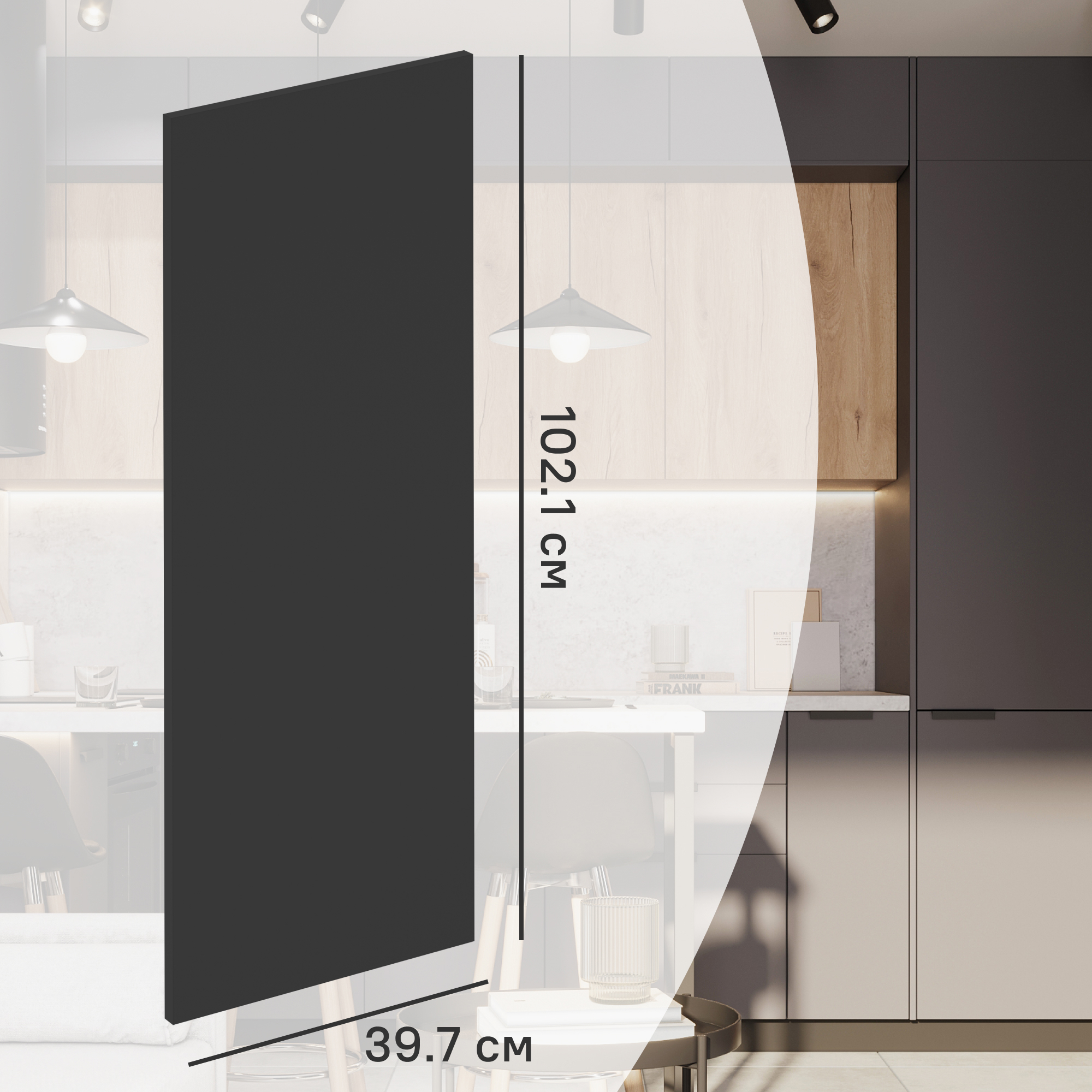 Изображение товара Фасад кухонного шкафа София 102.1x39.7 см ЛДСП серый матовый KONSENSA
