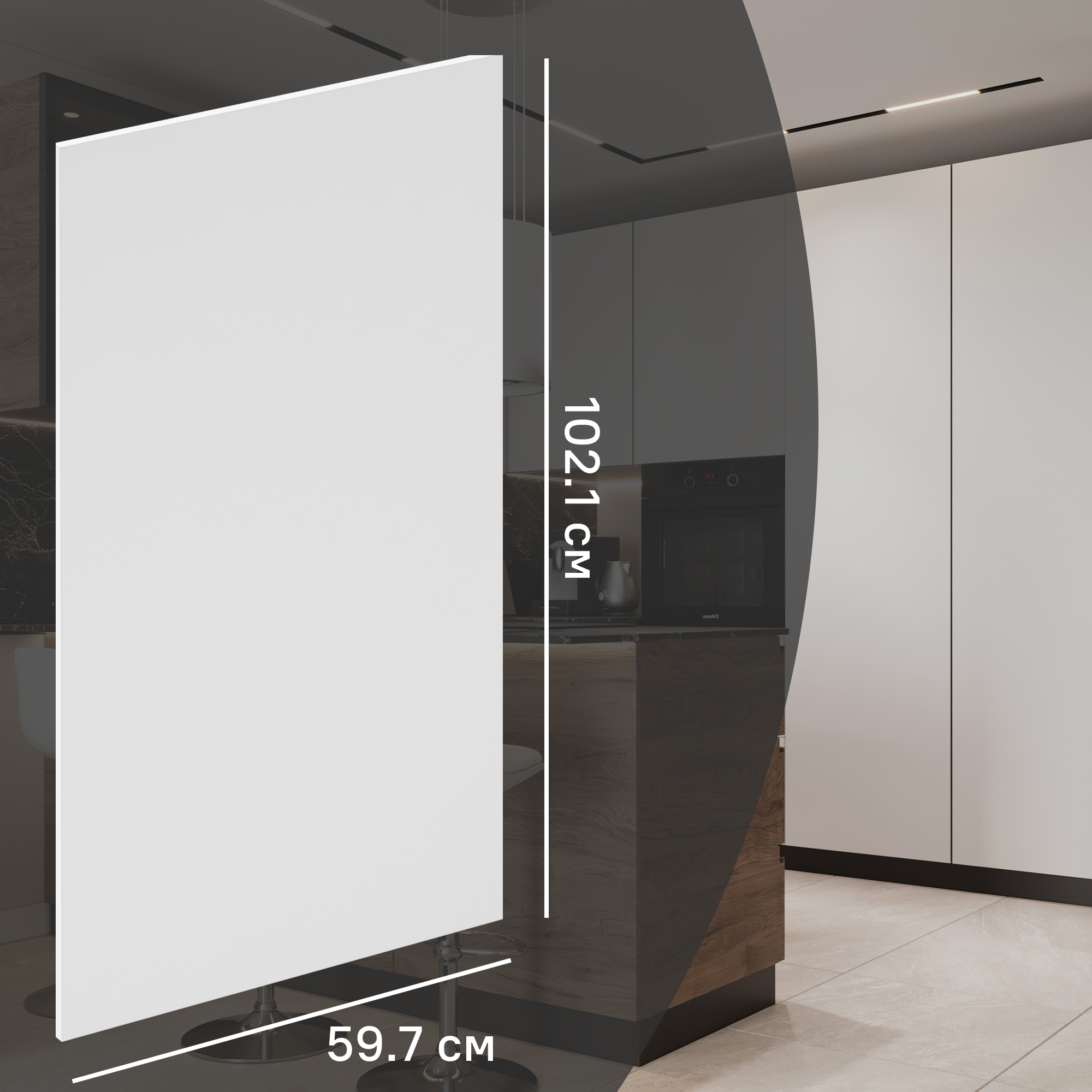 Изображение товара Фасад кухонного шкафа София 102.1x59.7 см KONSENSA ЛДСП белый