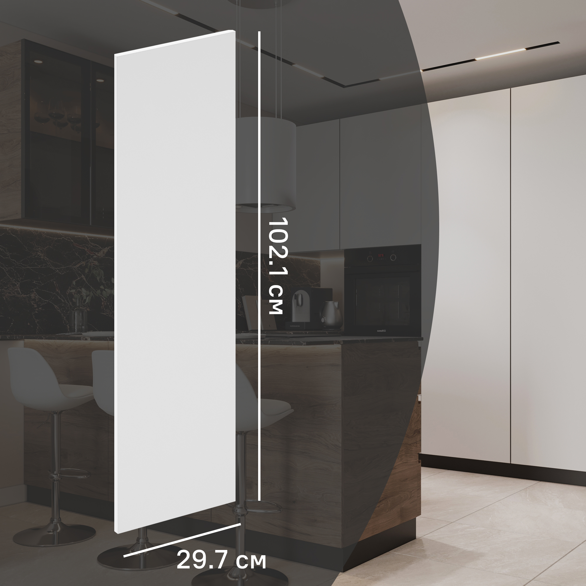 Изображение товара Фасад кухонного шкафа София 102.1x29.7 см ЛДСП Белый матовый Konsensa