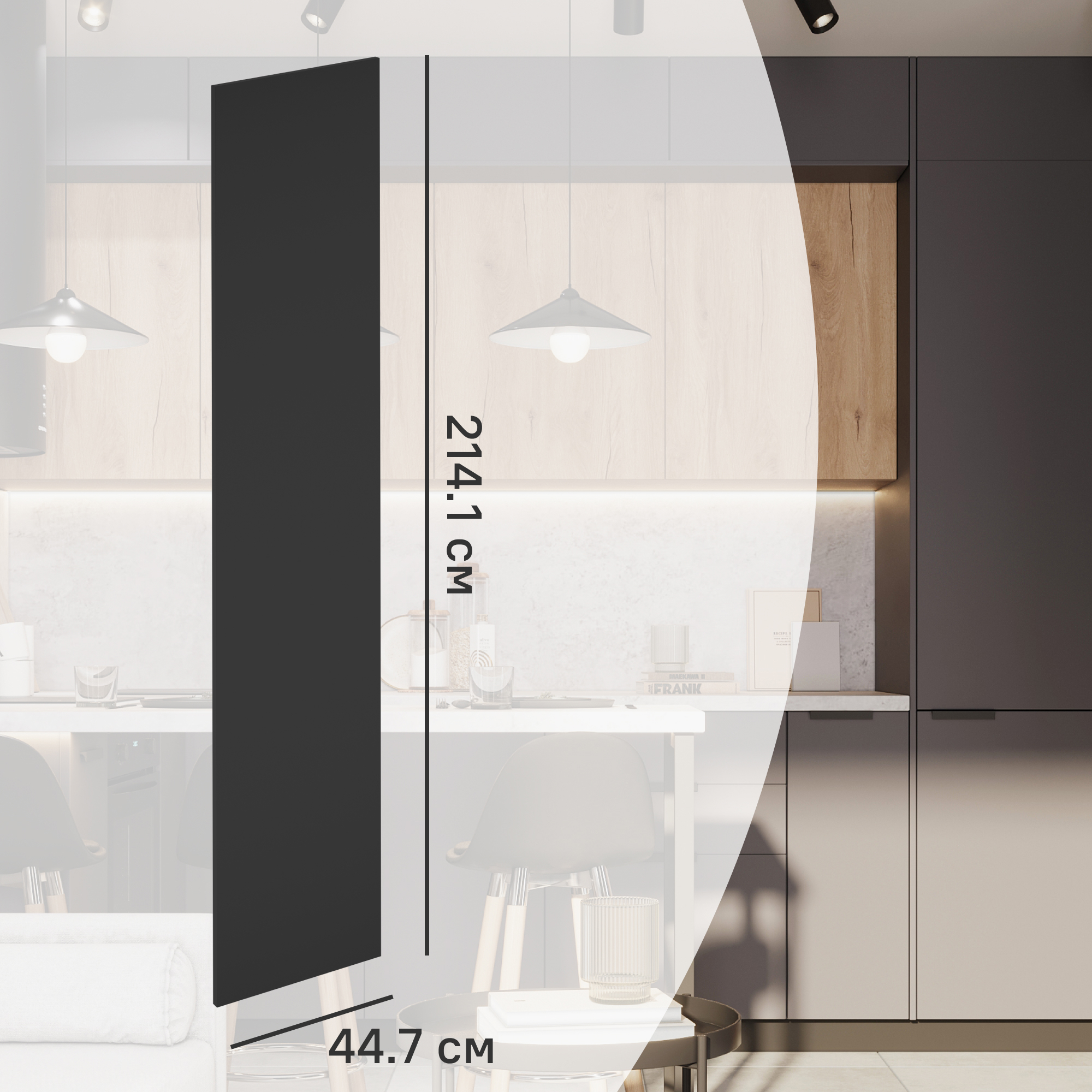 Изображение товара Фасад кухонного шкафа София 44.7x214.1 см ЛДСП серый полимер ПЭТ