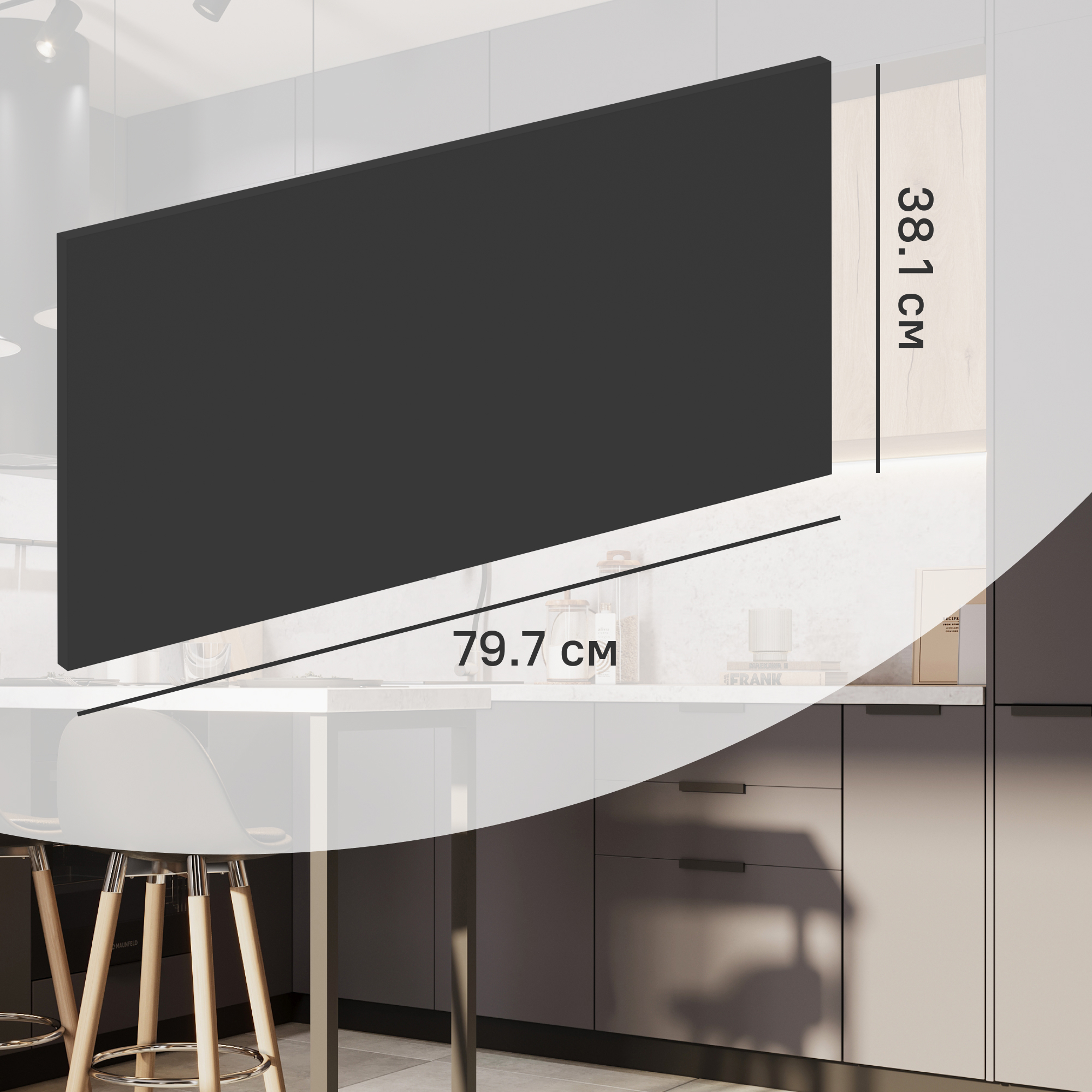 Изображение товара Фасад кухонного шкафа София 79.7x38.1 см серый ЛДСП вакуумная обработка