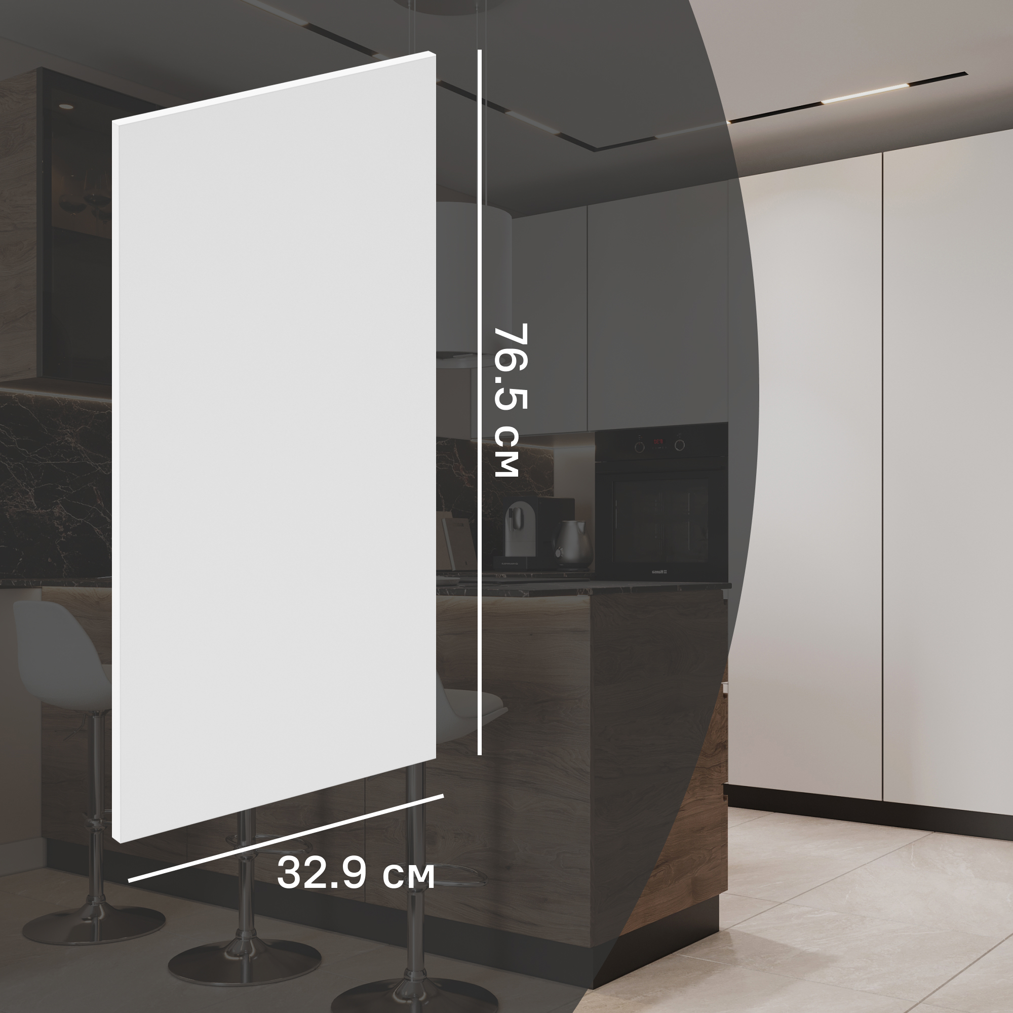 Изображение товара Фасад кухонного шкафа София 32.9x76.5 см KONSENSA белый ЛДСП