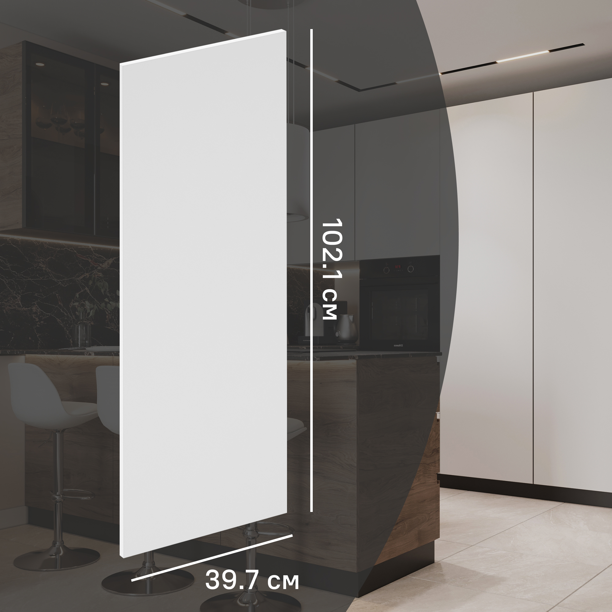 Изображение товара Фасад кухонного шкафа София 39.7x102.1 см белый ЛДСП гипоаллергенный векавиниловый