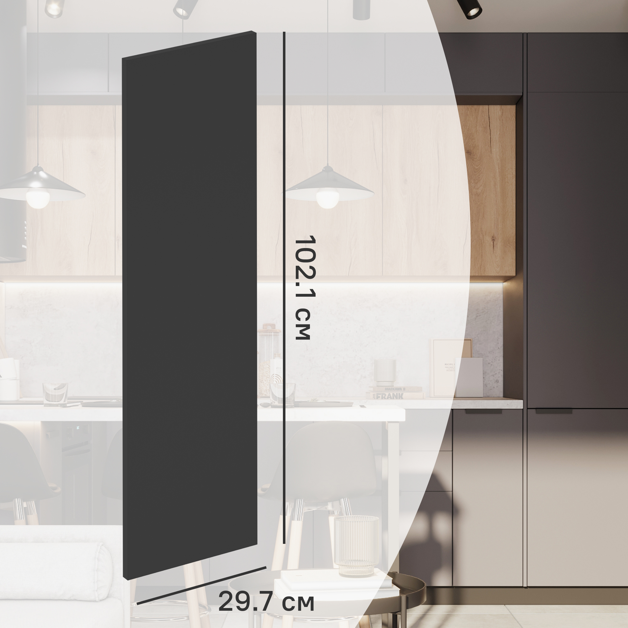 Изображение товара Фасад кухонного шкафа София 102.1x29.7 см KONSENSA ЛДСП серый