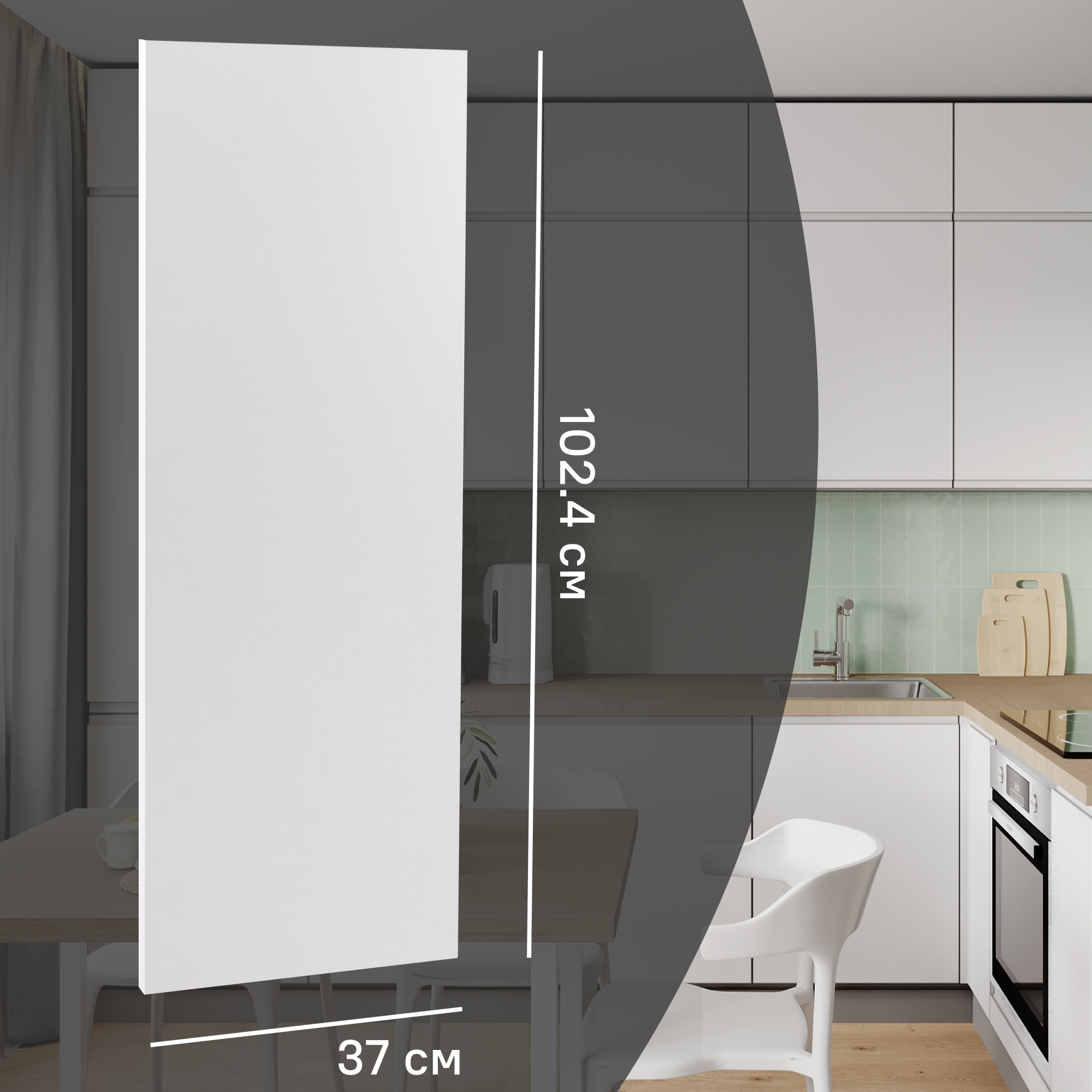 Изображение товара Фальшпанель для кухонного шкафа Токио 37x102.4 см белая Delinia ID