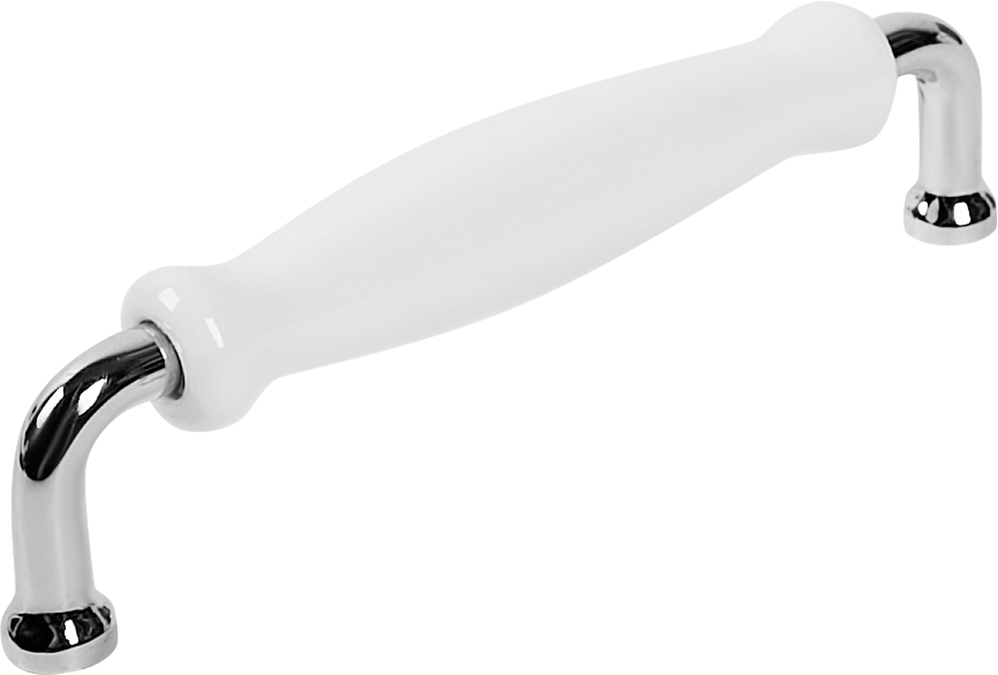 Изображение товара Мебельная ручка-скоба Inspire Виви 128 мм хром/белый из керамики