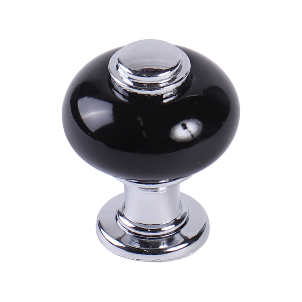 Изображение товара Мебельная ручка-кнопка Larvij L4.knob18BL черная для фасадов и ящиков