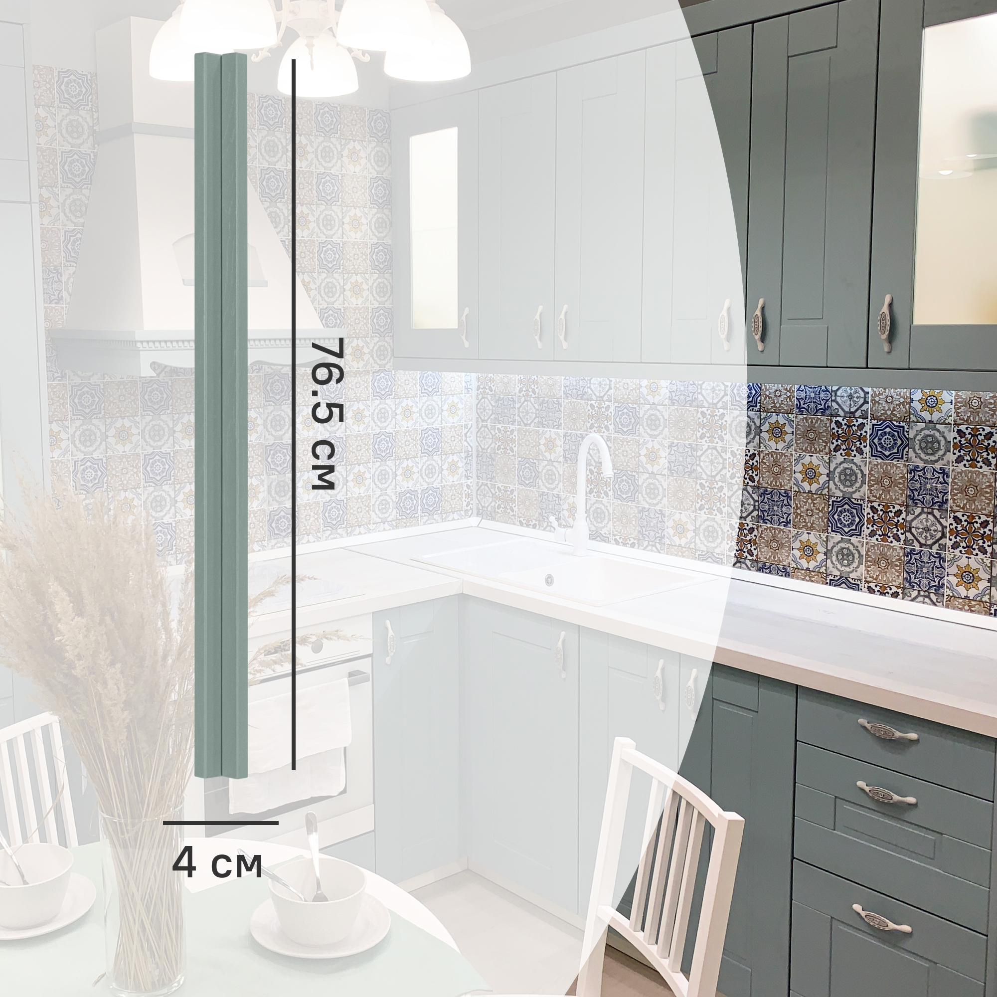 Изображение товара Фальшпанель для кухонного шкафа Ньюпорт 58x76.8 см голубой матовый МДФ