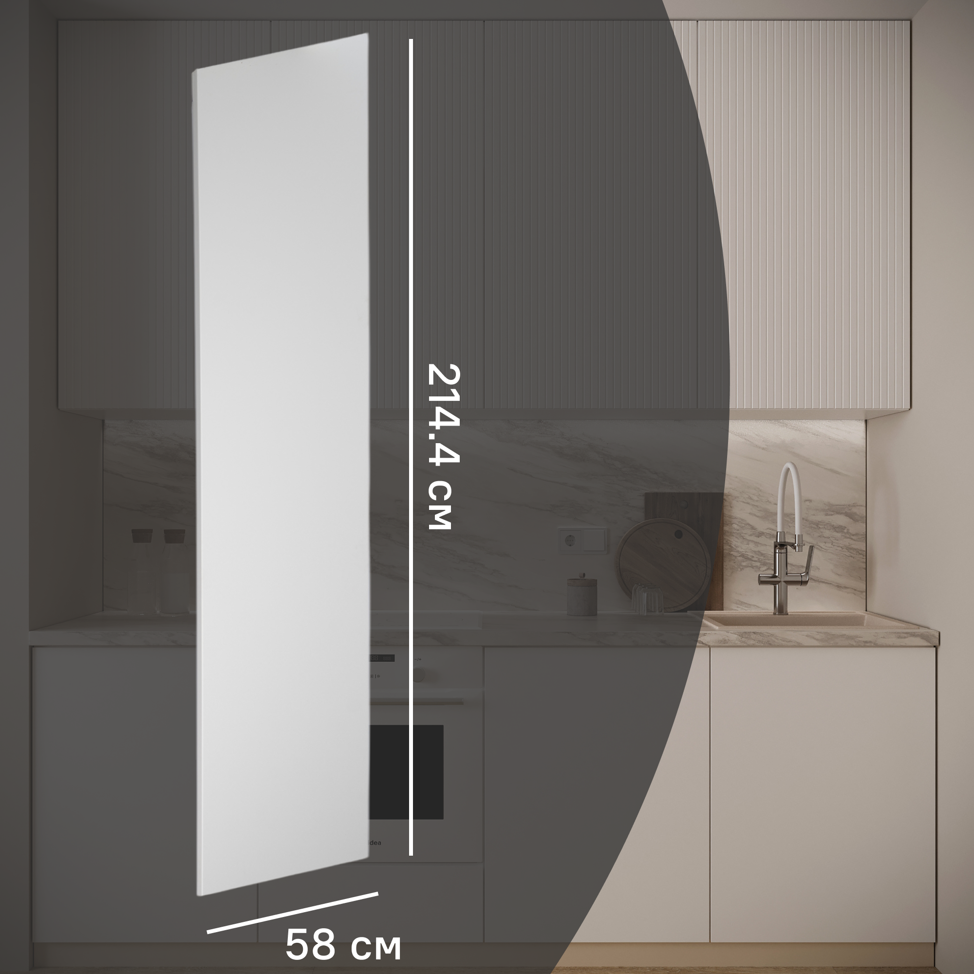 Изображение товара Фальшпанель для кухонного шкафа Висла 58x214.4 см KONSENSA МДФ белая