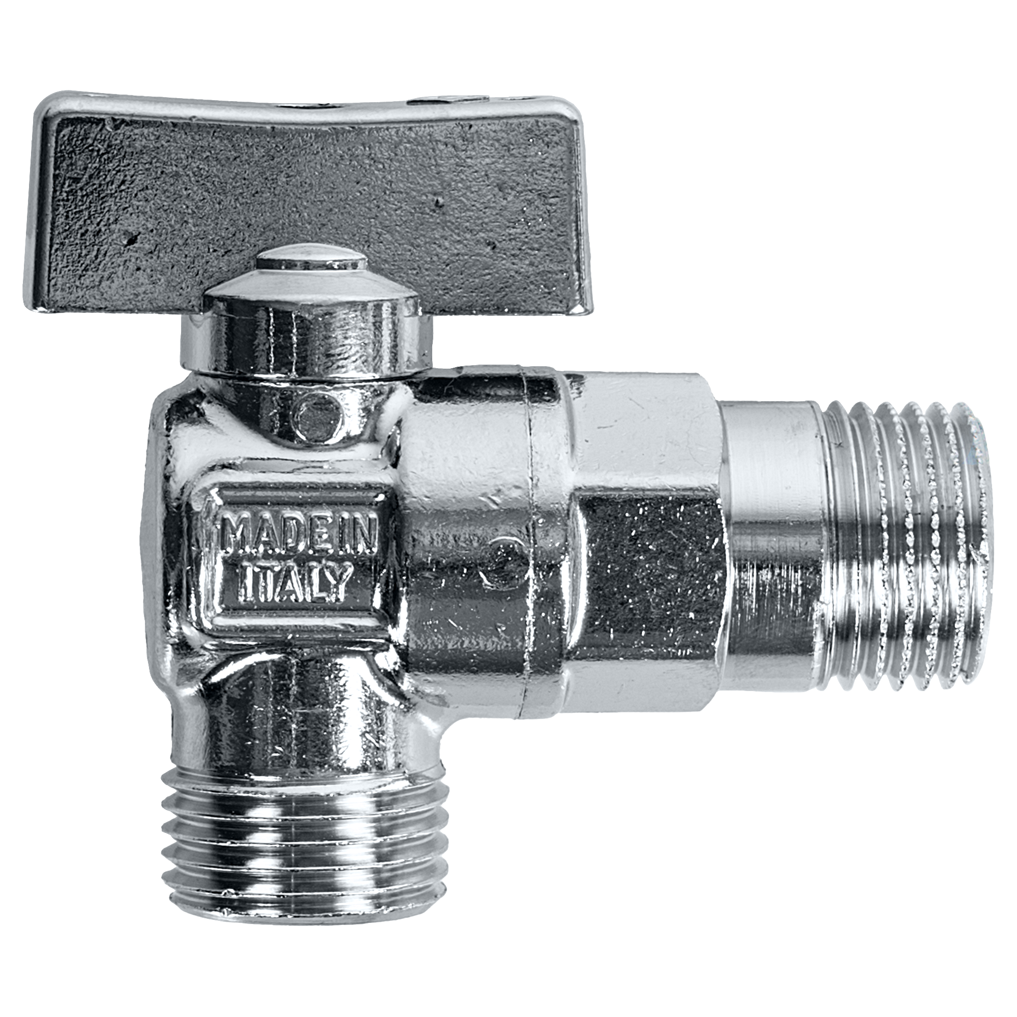 Кран шаровой угловой Bugatti Miami DN8 PN16 1/2" НР латунь ручка бабочка