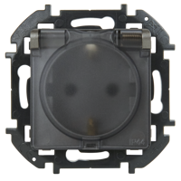 Изображение товара Розетка с заземлением IP44 Lexman Lilian со шторками 16А Tитан