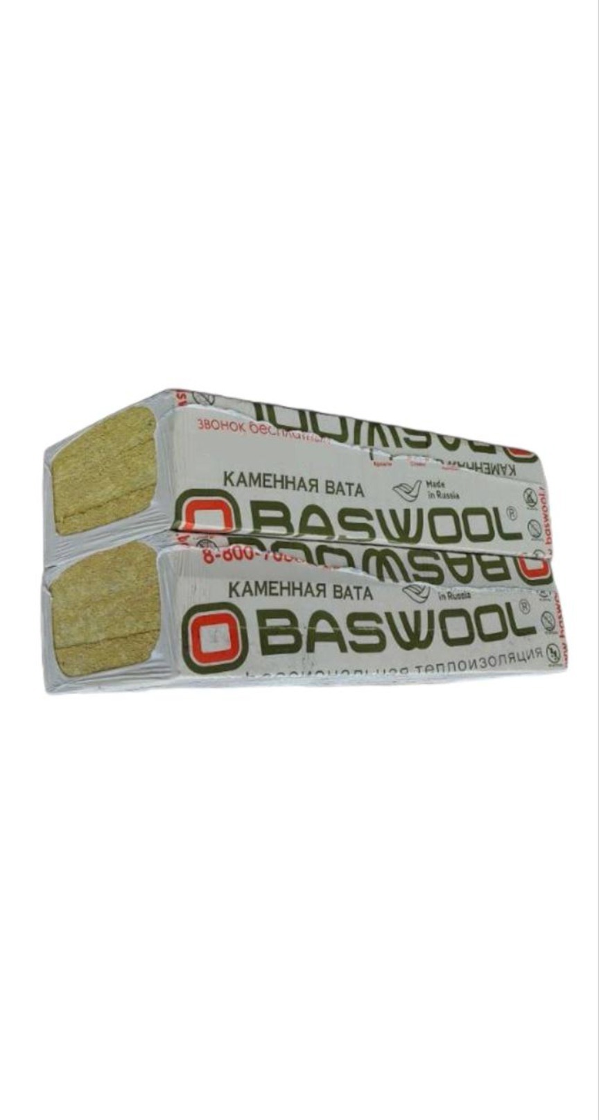 Изображение товара Минеральная вата 50мм Baswool Фасад 120кг/м³ 1200x600мм 8.64м² 12шт