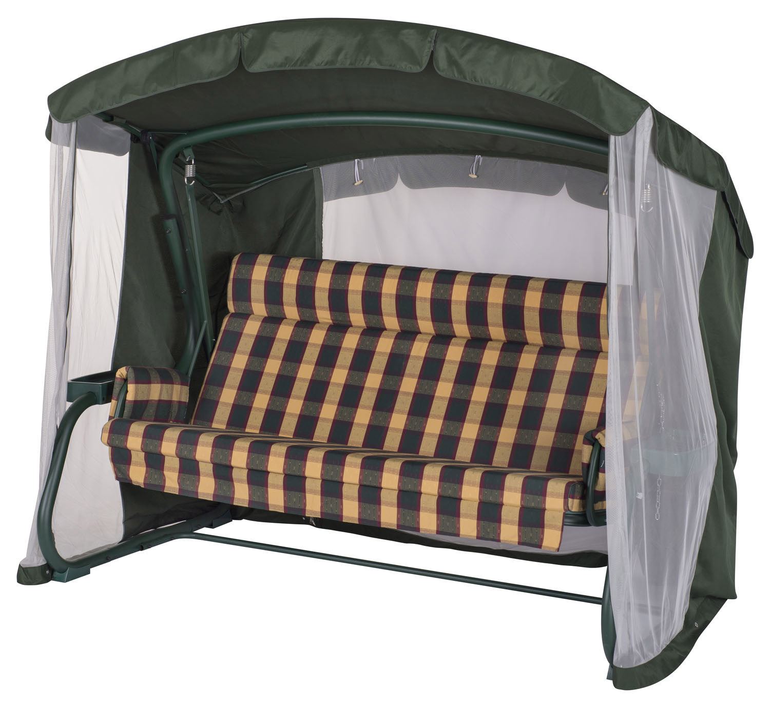 Изображение товара Крепкие садовые качели Мерида Премиум 3 местные с тентом и москитной сеткой