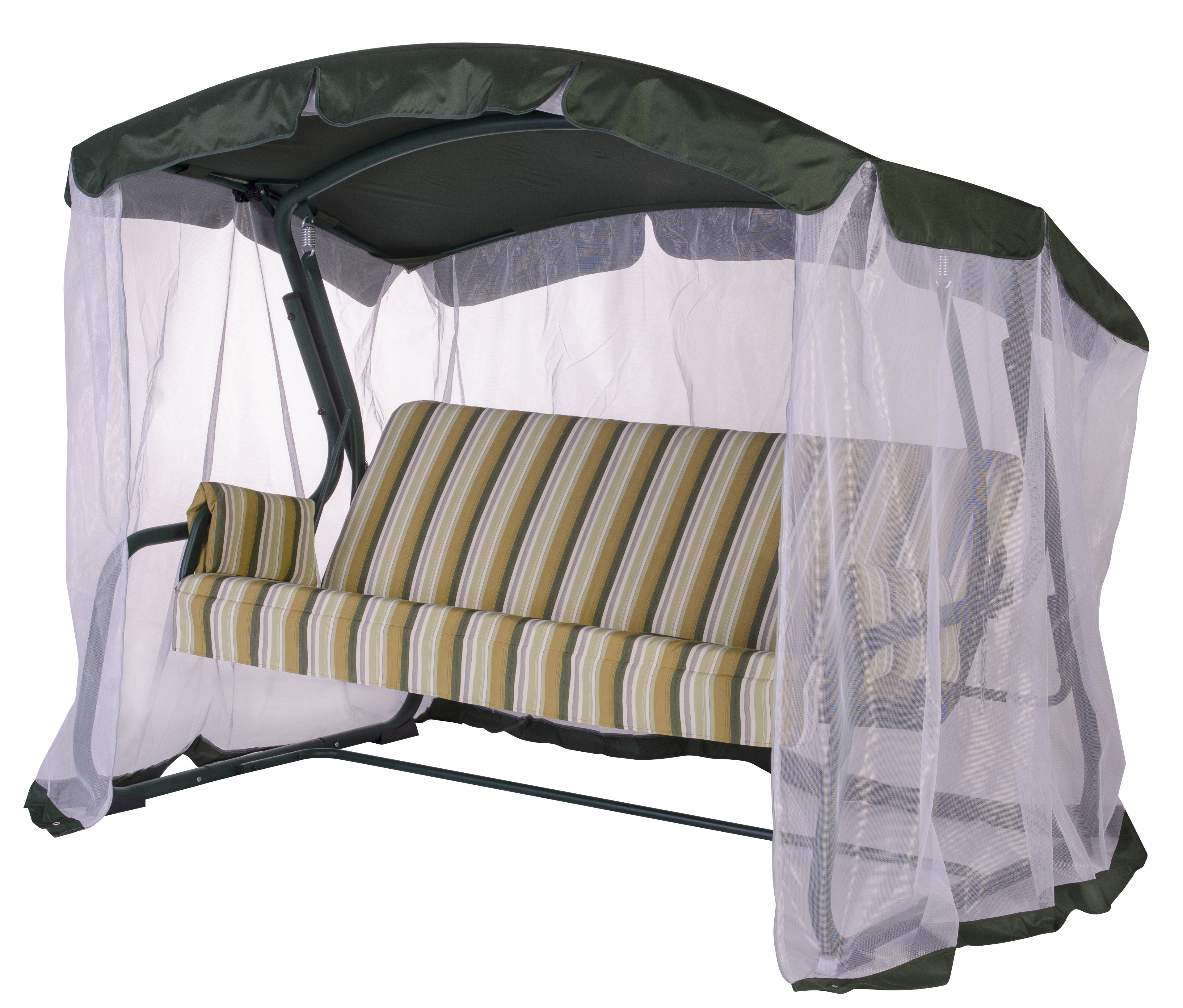 Изображение товара Качели садовые Майами 3-х местные до 300 кг зеленый Удачная мебель