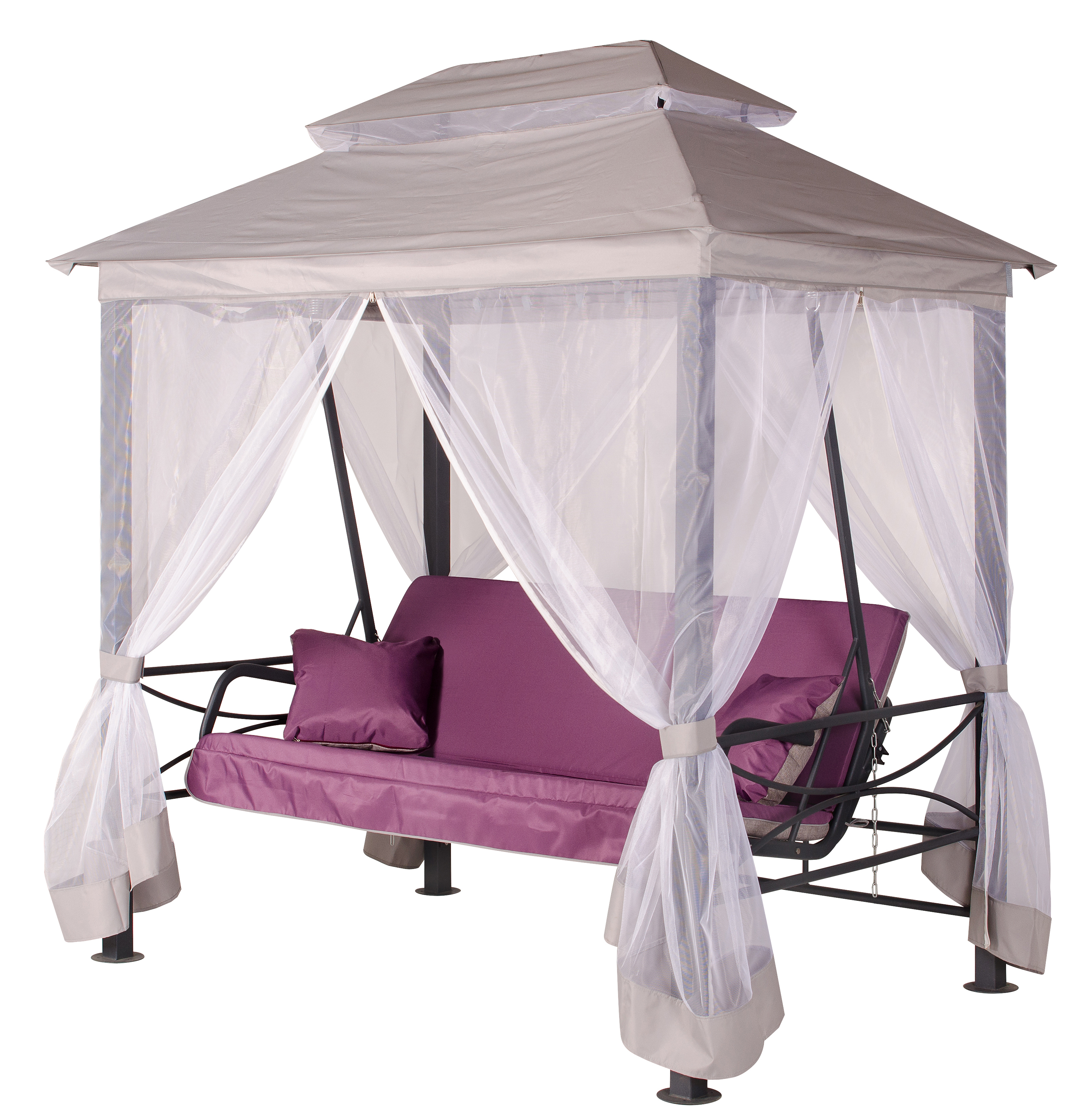 Изображение товара Качели садовые Удачная мебель A62A.612 Алания 3-х местные до 300 кг графит