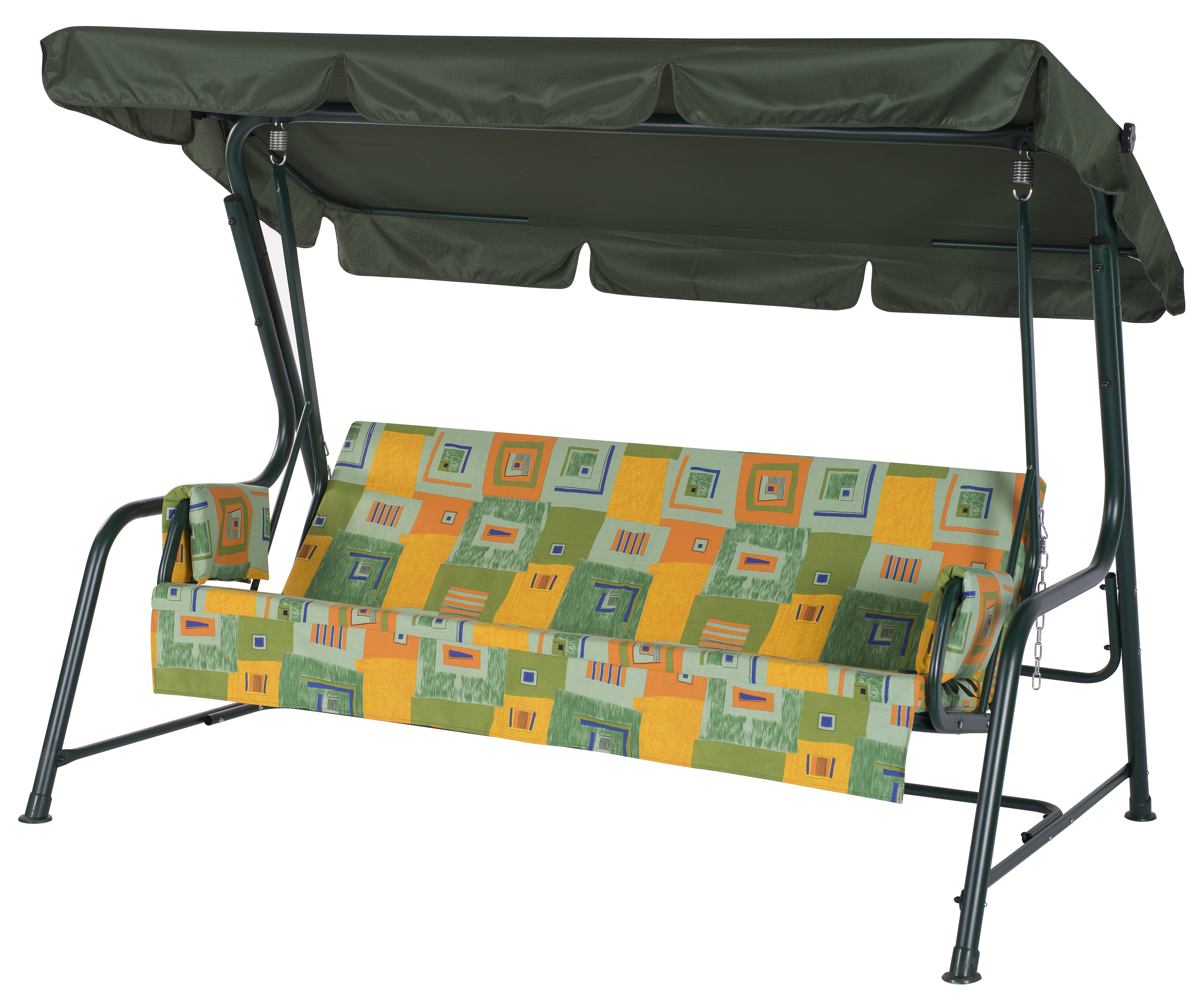 Изображение товара Качели садовые Удачная мебель Карибы на 3 человека зелёные