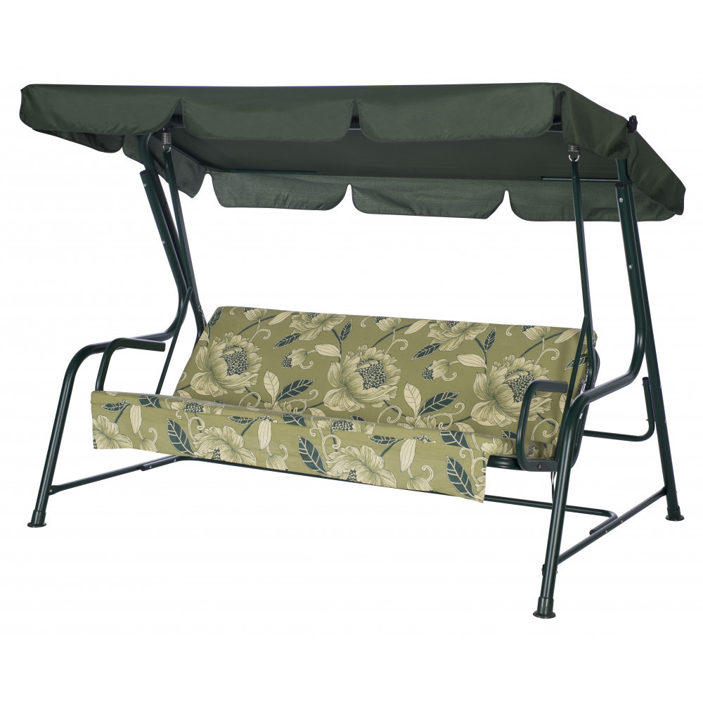 Изображение товара Качели садовые Удачная мебель A46G.509 Карибы 3 места до 300 кг зеленый