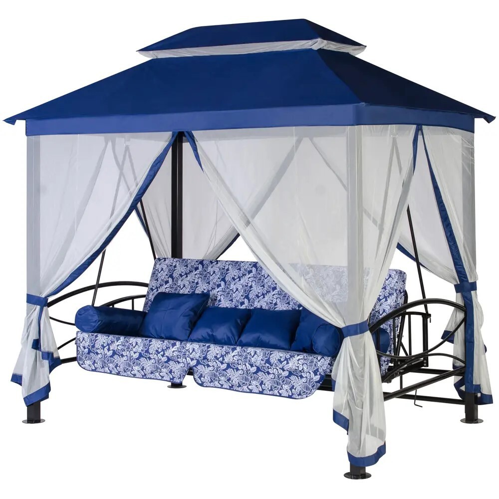 Изображение товара Качели садовые Удачная мебель A31BL.521 Пальмира 4-х местные до 400 кг синий