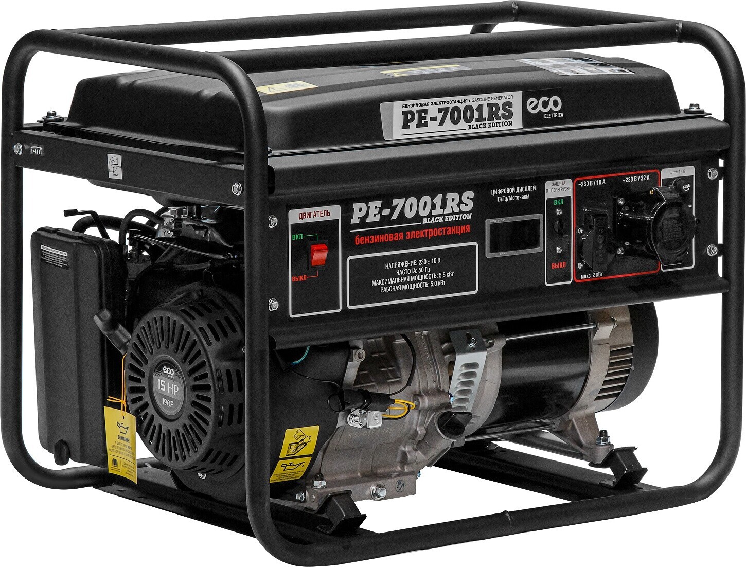 Изображение товара Генератор бензиновый ECO PE-7001RS Black Edition, 5.5 кВт