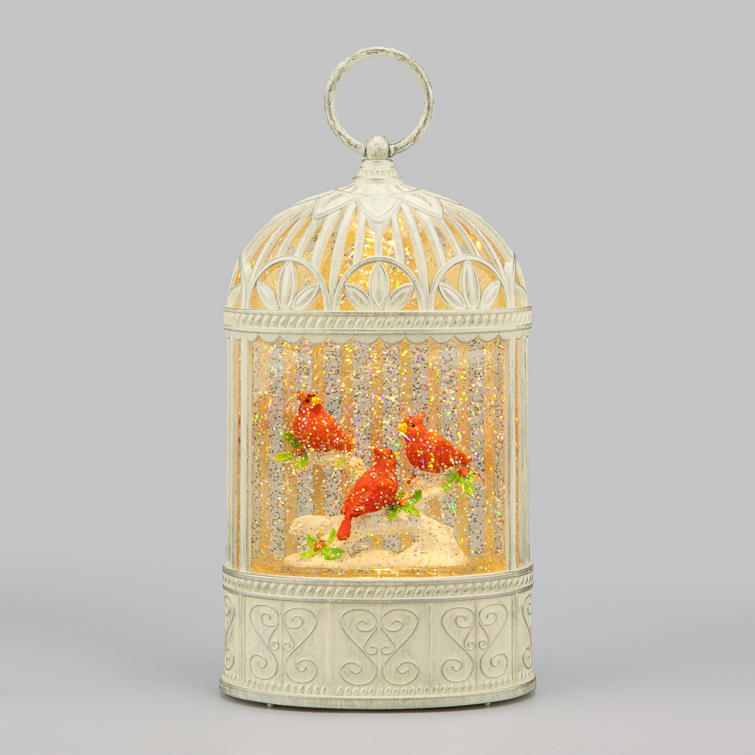 Изображение товара Светящаяся электрическая фигура Кардинал с конфетти и подсветкой Neon-Night 23.7 см белый