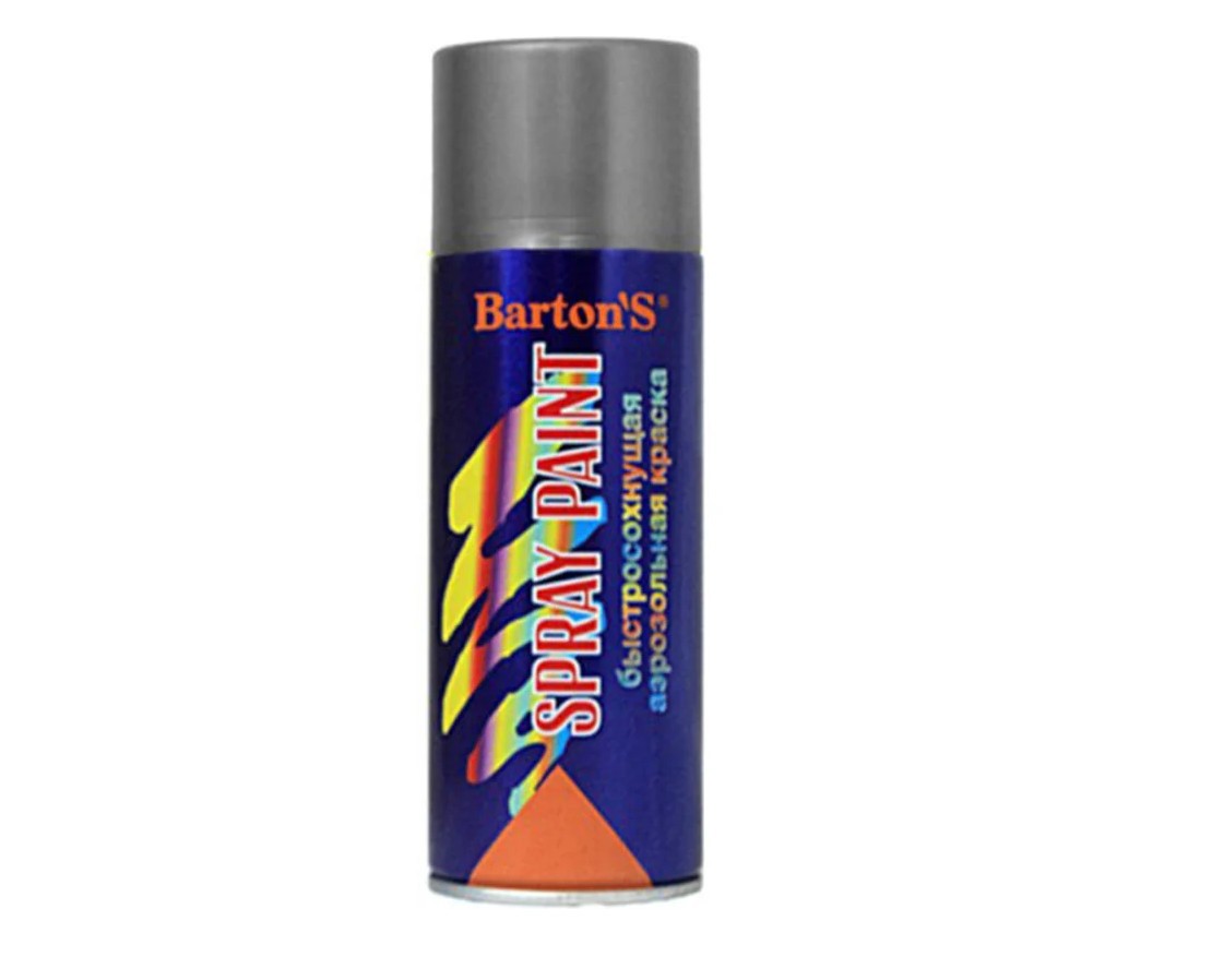 Изображение товара Декоративная аэрозольная краска Barton'S глянцевая RAL 7046 для внутренних и наружных работ