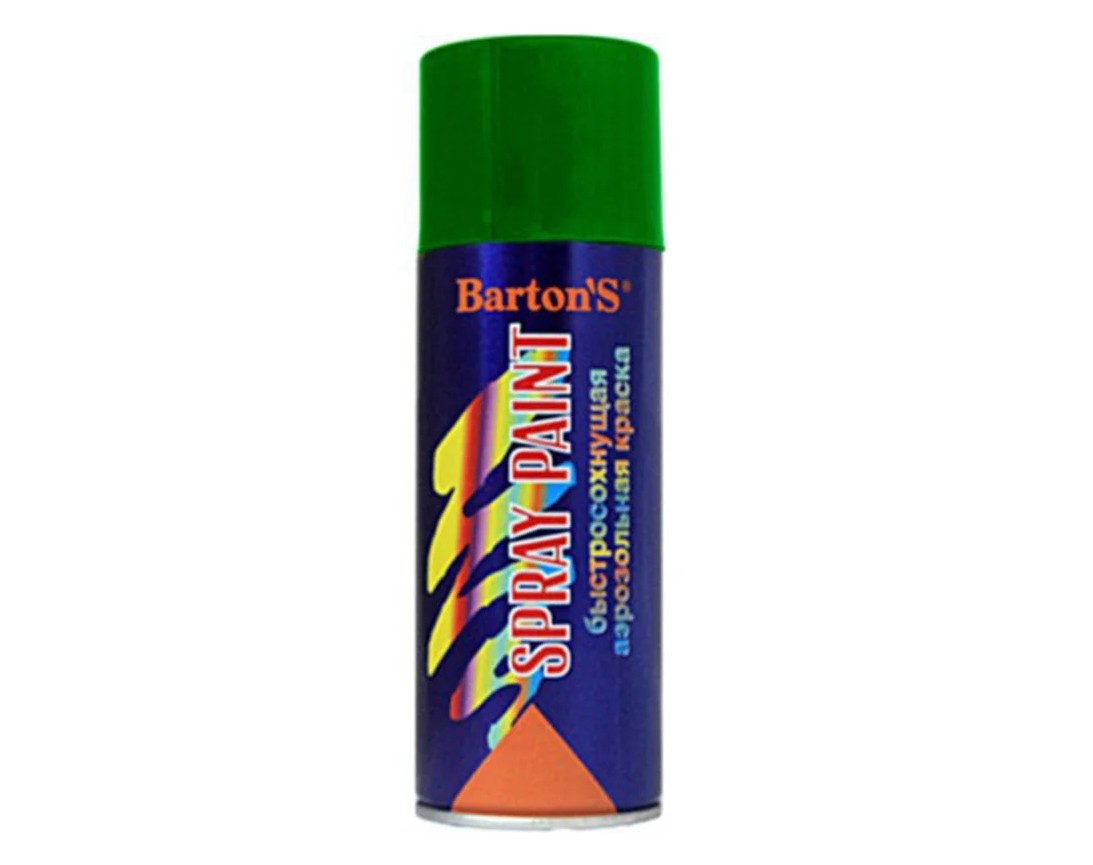 Изображение товара Декоративная аэрозольная краска Barton'S зелёный мох RAL 6005 глянцевая 520 мл