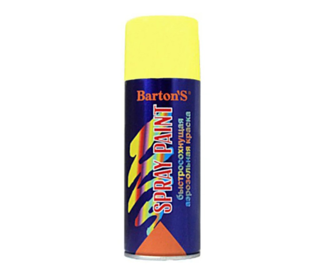 Изображение товара Декоративная аэрозольная краска Barton'S цвет желтый глянцевая RAL 1018 520мл 12шт