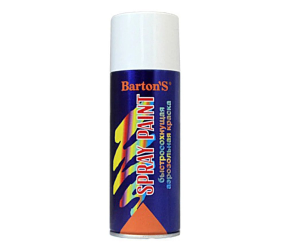 Изображение товара Декоративная аэрозольная краска Barton'S цвет белая глянцевая RAL 9003 520мл 12шт