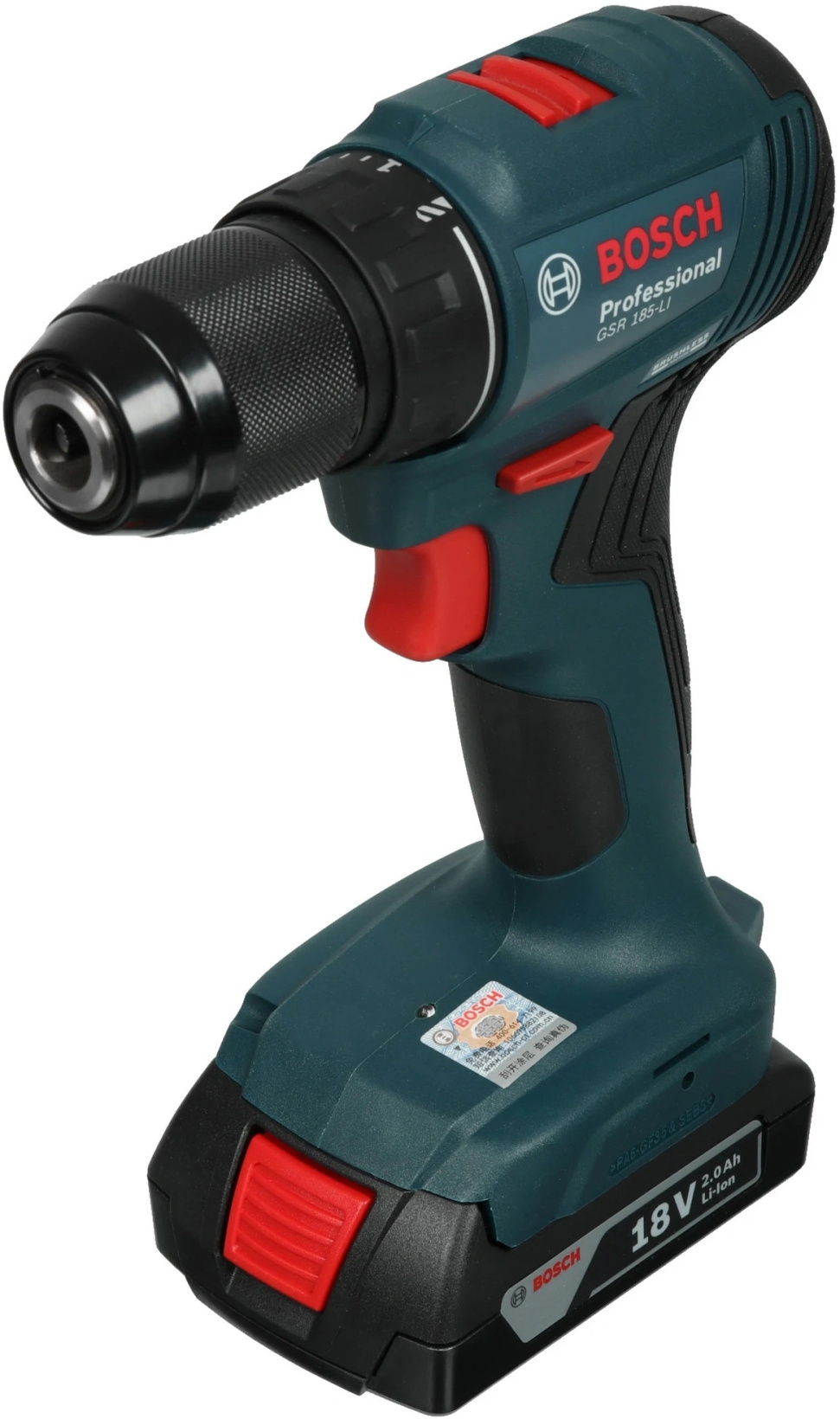 Изображение товара Аккумуляторная дрель-шуруповерт Bosch GSR 185 LI, 18 В, бесщеточный двигатель