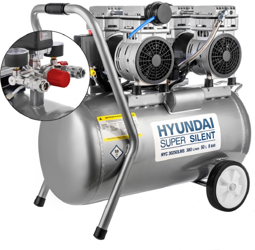 Изображение товара Компрессор сетевой поршневой Hyundai HYC 30250LMS, 50 л 300 л/мин