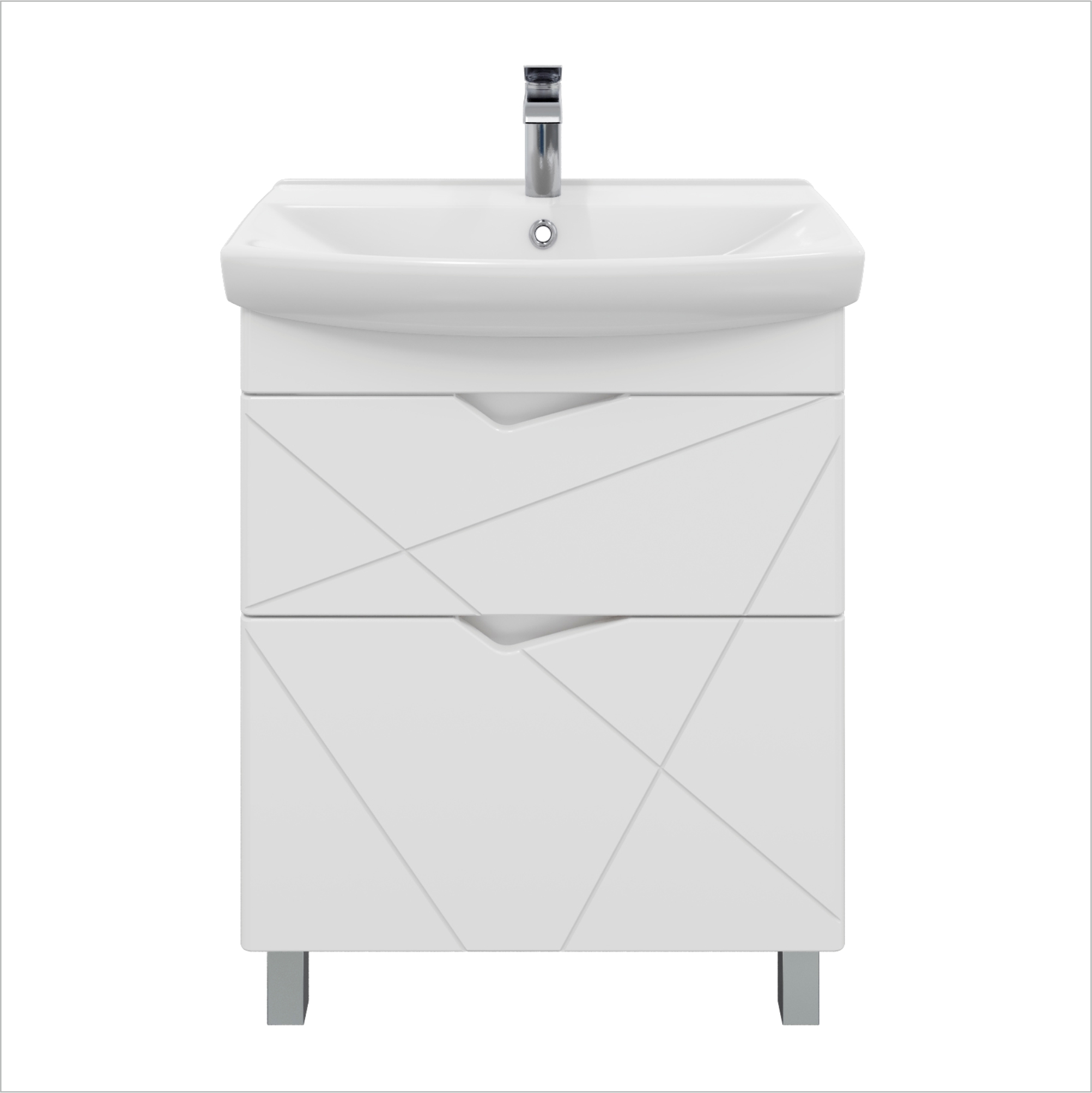 Изображение товара Тумба под накладную раковину RUVANN YUTON 70 с раковиной белая напольная