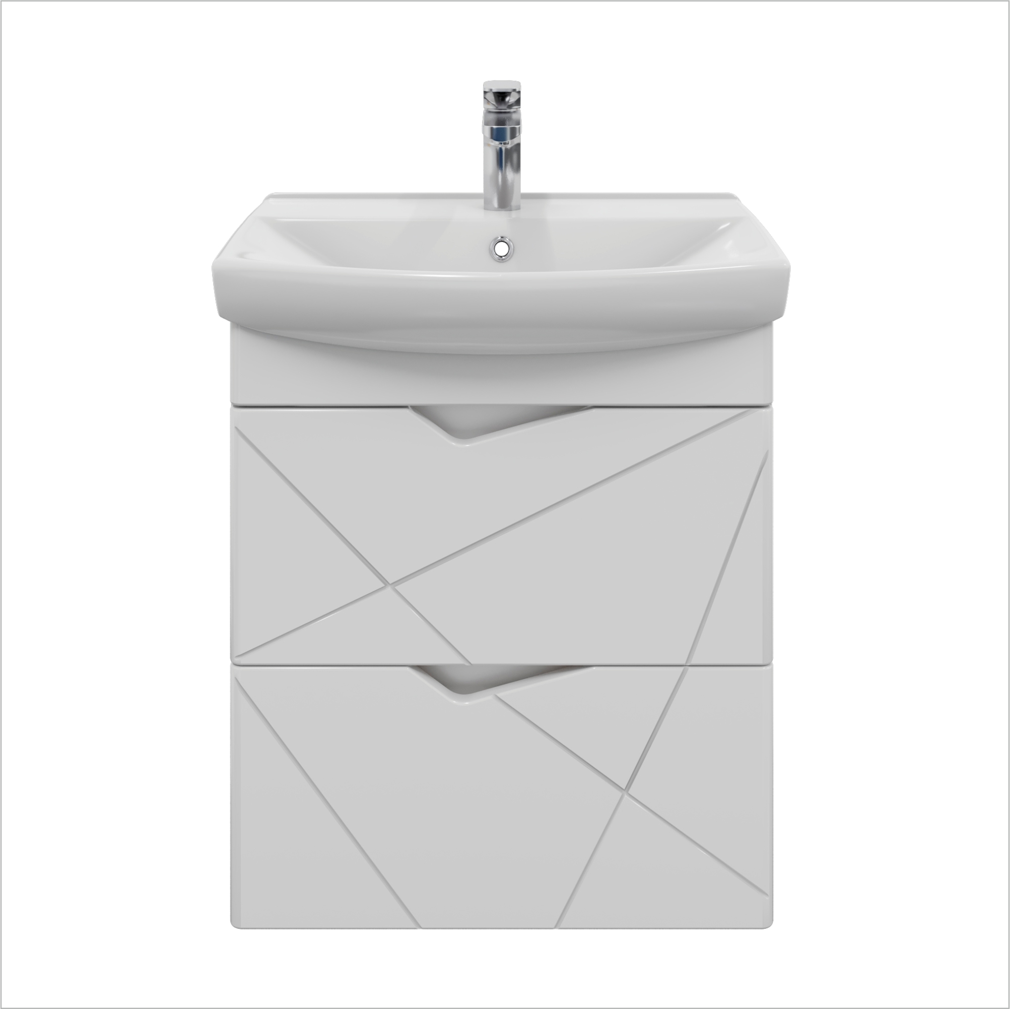 Изображение товара Тумба под раковину RUVANN YUTON 60 в ванную подвесная цвет белый