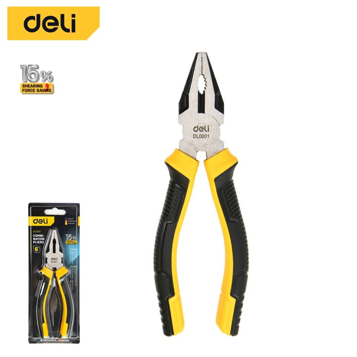 Изображение товара Плоскогубцы комбинированные Deli DL0001 160 мм