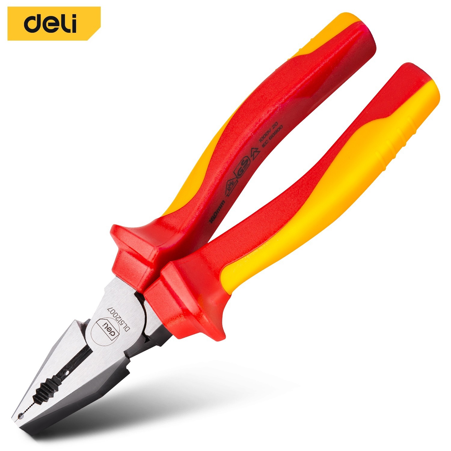 Изображение товара Плоскогубцы комбинированные диэлектрические Deli DL512007 180 мм Изображение товара Плоскогубцы комбинированные диэлектрические Deli DL512007 180 мм